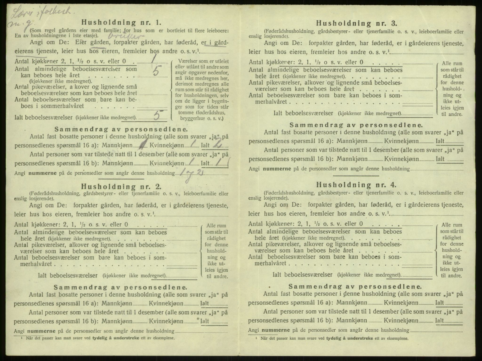 SAB, 1920 census for Masfjorden, 1920, p. 595