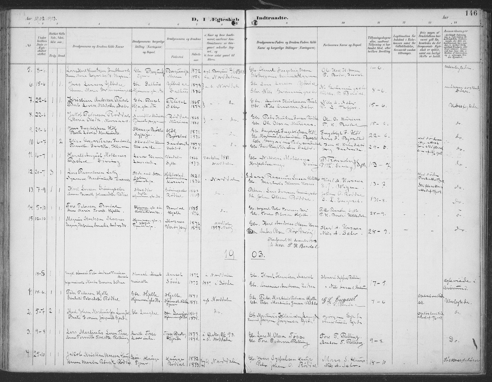 Ministerialprotokoller, klokkerbøker og fødselsregistre - Møre og Romsdal, SAT/A-1454/519/L0256: Parish register (official) no. 519A15, 1895-1912, p. 146