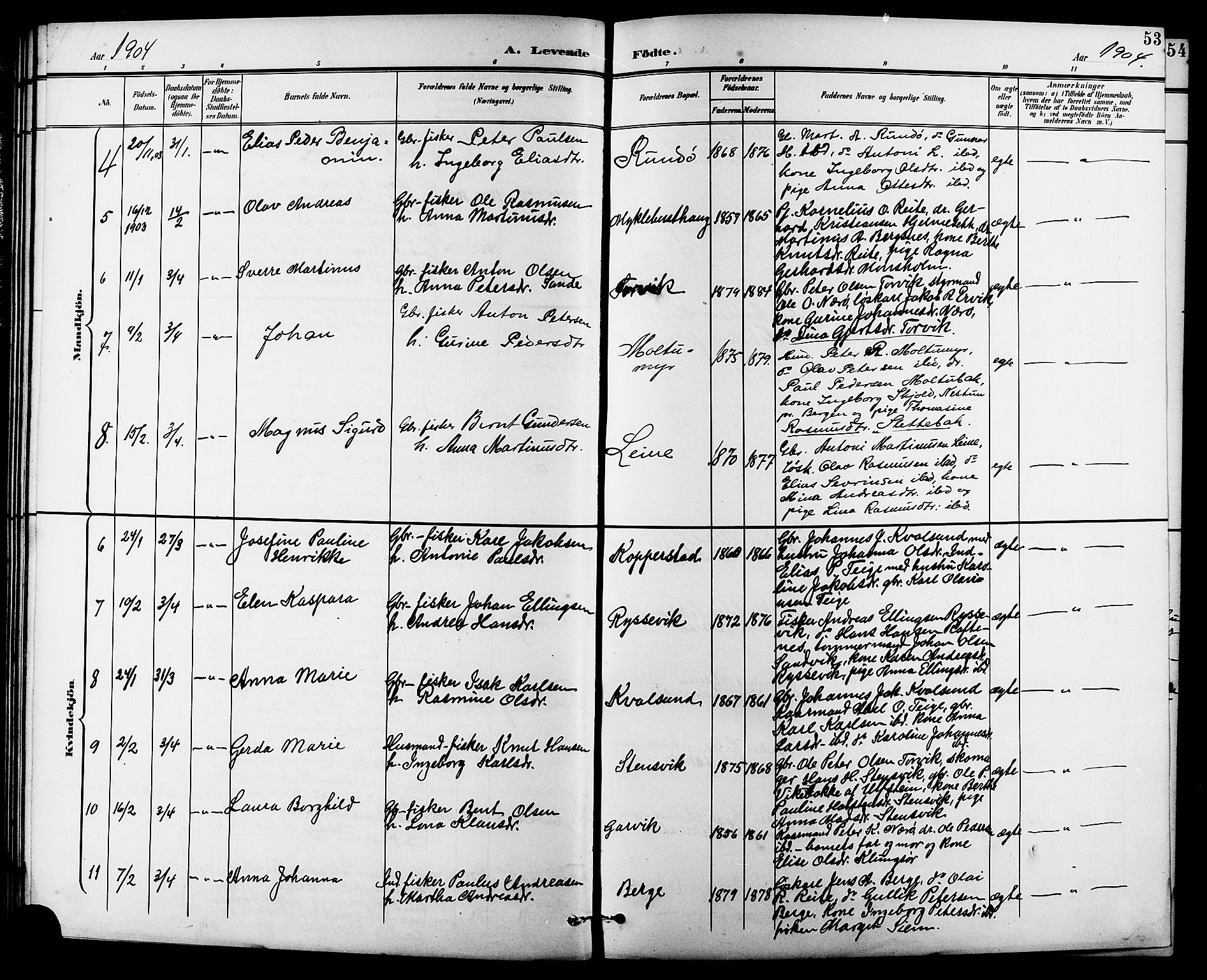 Ministerialprotokoller, klokkerbøker og fødselsregistre - Møre og Romsdal, AV/SAT-A-1454/507/L0082: Parish register (copy) no. 507C05, 1896-1914, p. 53