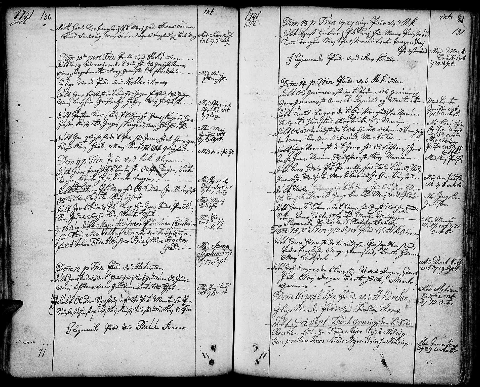 Toten prestekontor, AV/SAH-PREST-102/H/Ha/Haa/L0003: Parish register (official) no. 3, 1734-1751, p. 130-131