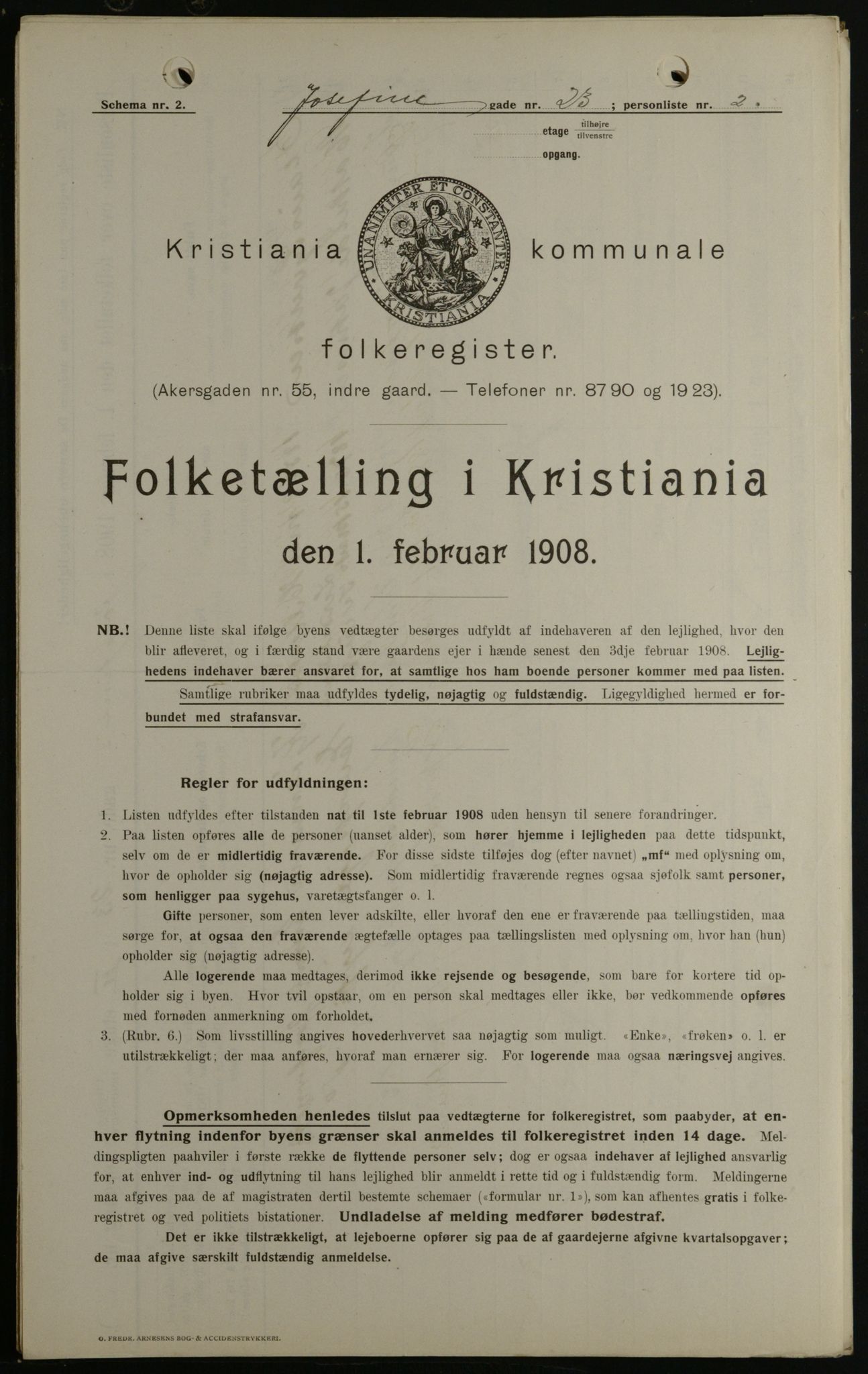 OBA, Municipal Census 1908 for Kristiania, 1908, p. 42427