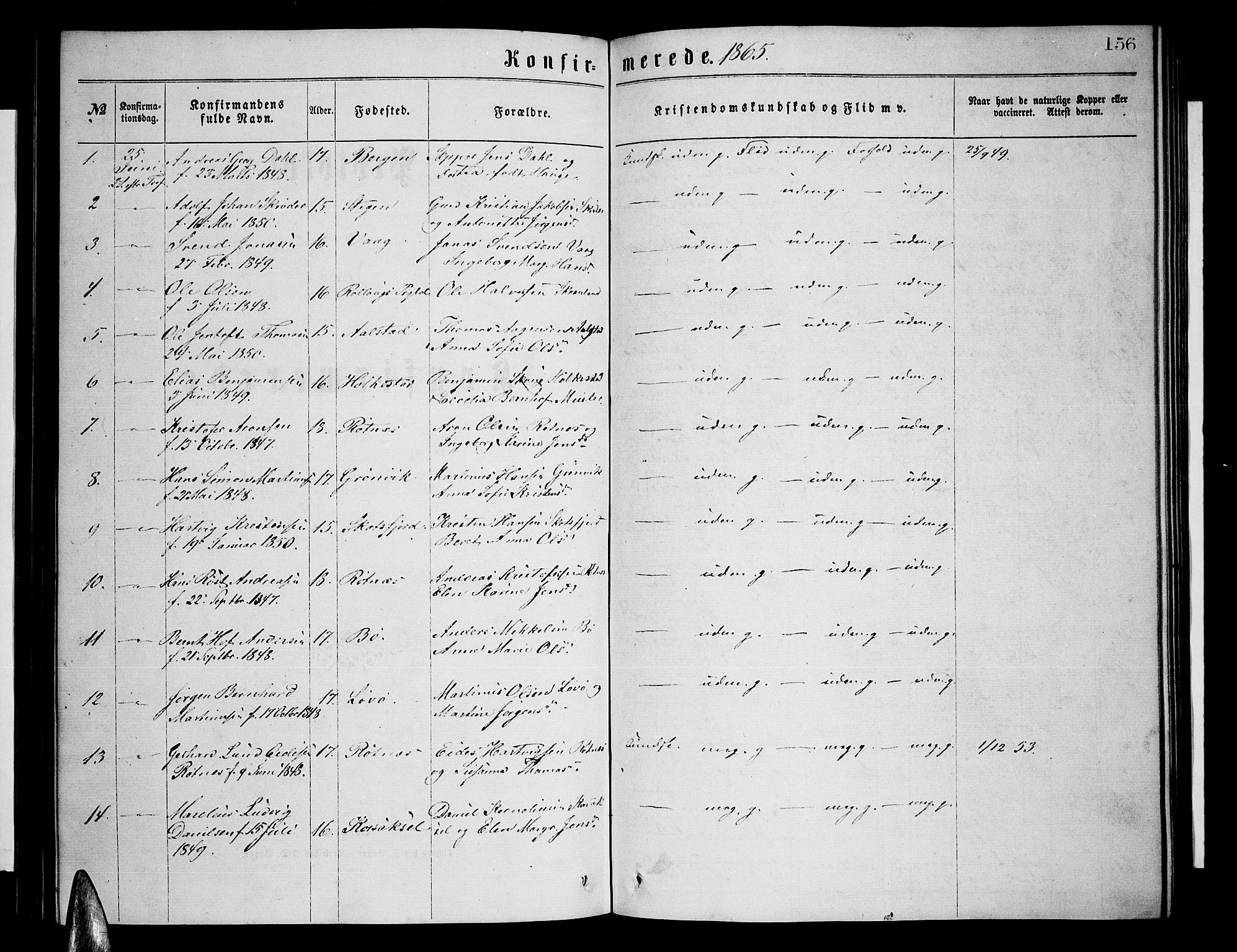 Ministerialprotokoller, klokkerbøker og fødselsregistre - Nordland, SAT/A-1459/855/L0815: Parish register (copy) no. 855C04, 1865-1878, p. 156