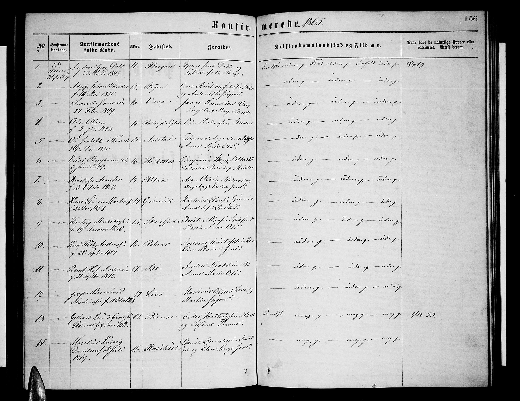 Ministerialprotokoller, klokkerbøker og fødselsregistre - Nordland, AV/SAT-A-1459/855/L0815: Parish register (copy) no. 855C04, 1865-1878, p. 156