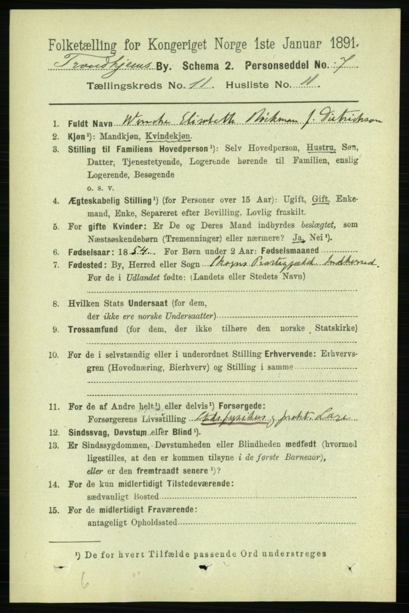 RA, 1891 census for 1601 Trondheim, 1891, p. 9324