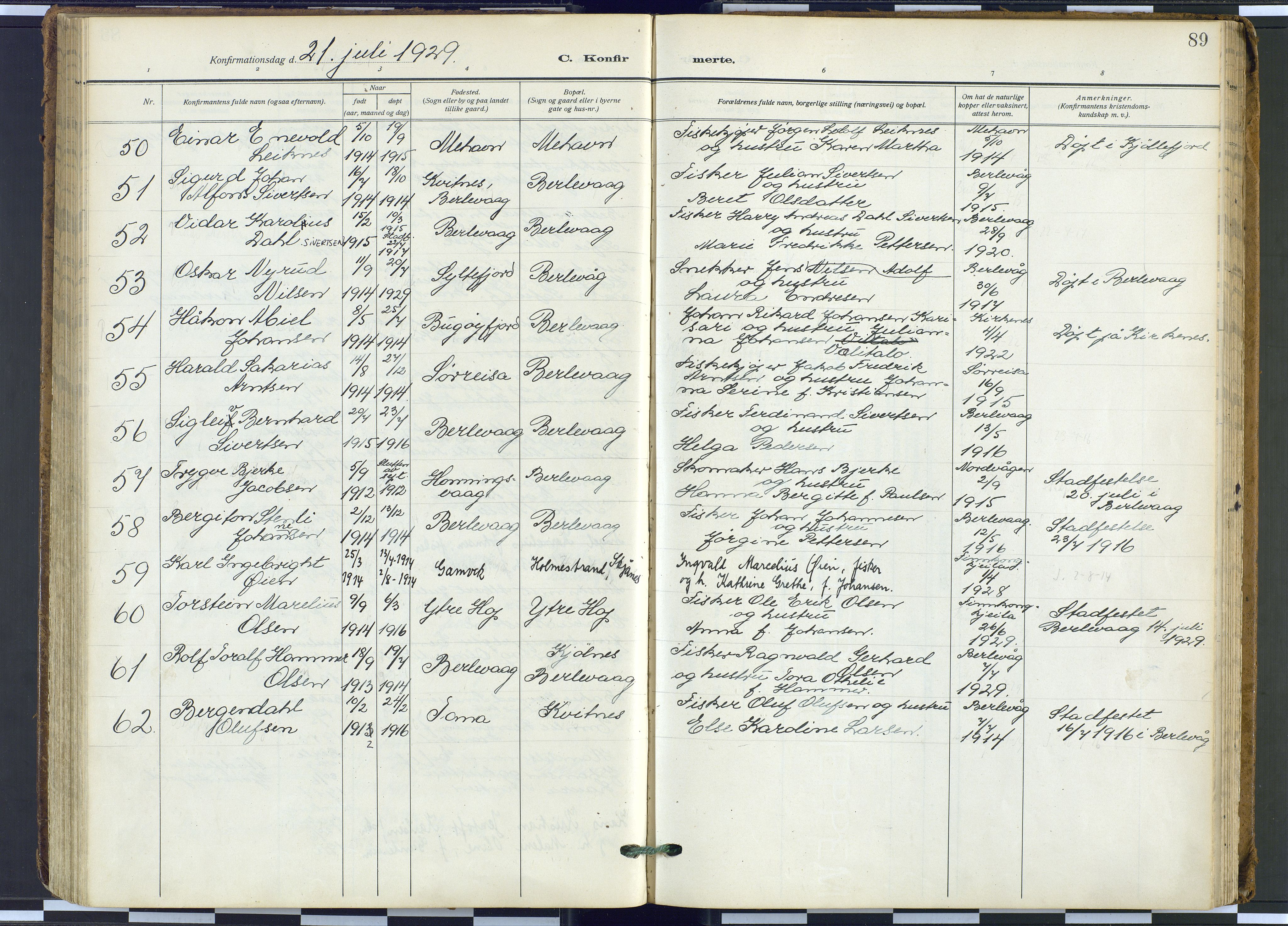 Tana sokneprestkontor, SATØ/S-1334/H/Ha: Parish register (official) no. 9, 1914-1930, p. 89