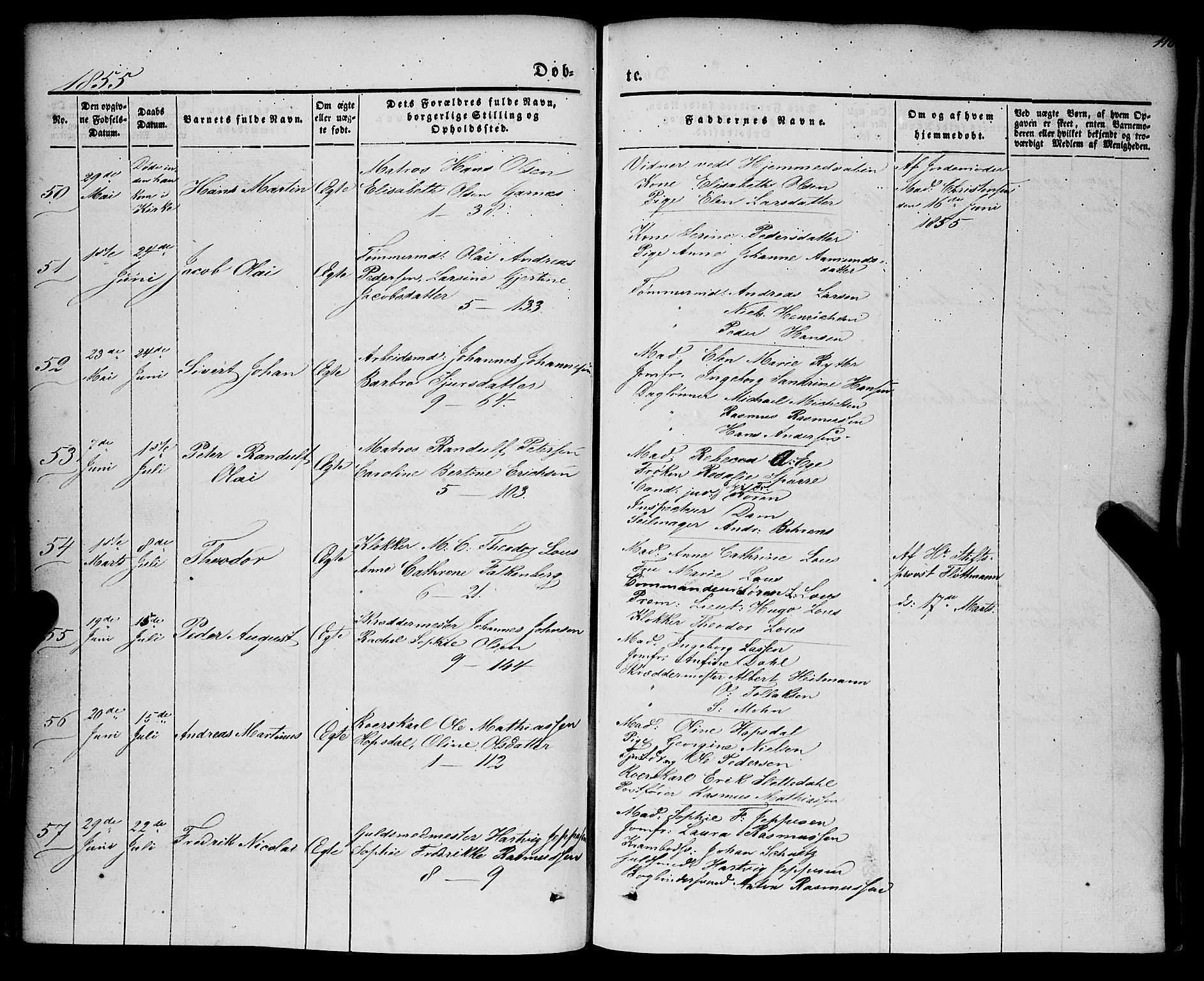 Nykirken Sokneprestembete, AV/SAB-A-77101/H/Haa/L0014: Parish register (official) no. B 1, 1844-1858, p. 110