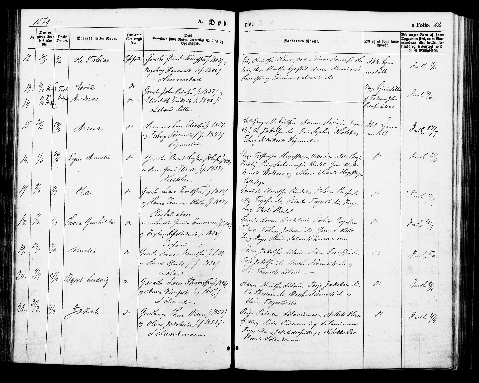 Nord-Audnedal sokneprestkontor, SAK/1111-0032/F/Fa/Fab/L0002: Parish register (official) no. A 2, 1859-1882, p. 63