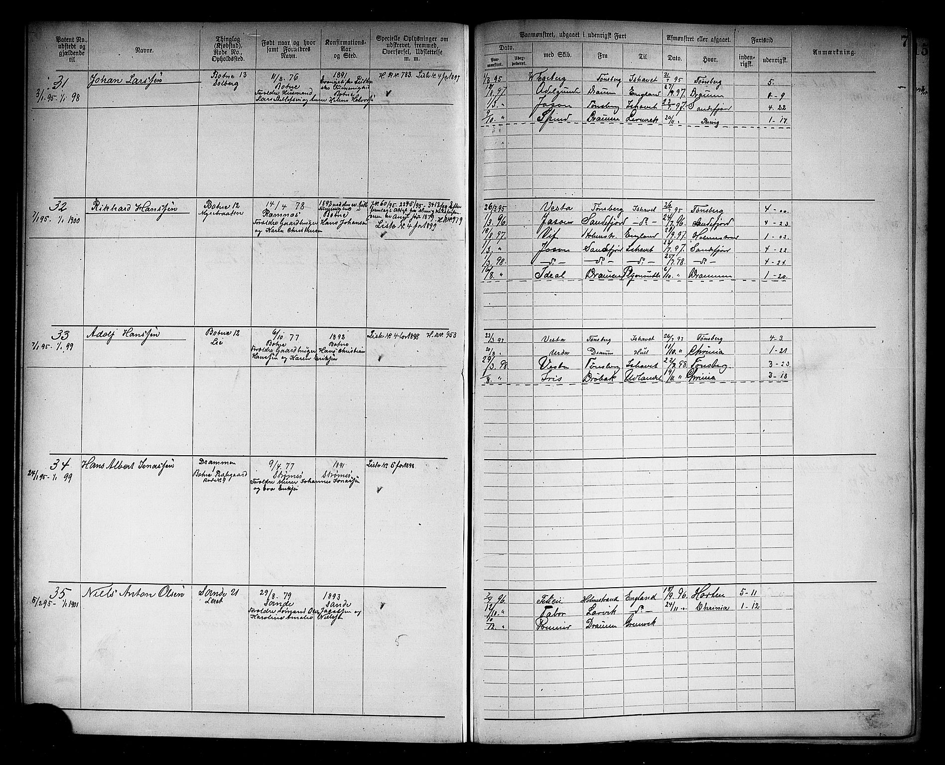 Holmestrand innrulleringskontor, AV/SAKO-A-1151/F/Fb/L0002: Annotasjonsrulle, 1894-1911, p. 10