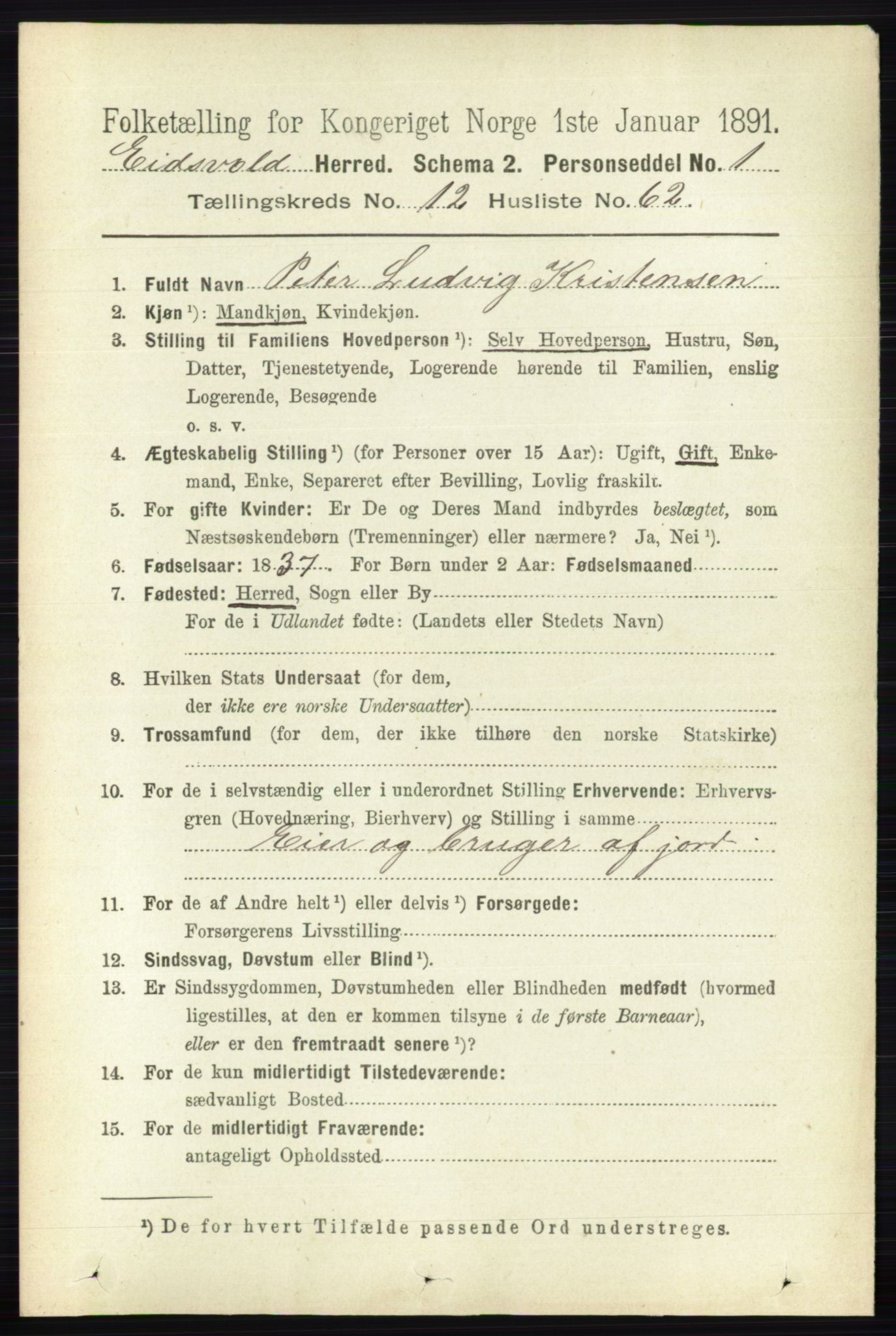 RA, 1891 census for 0237 Eidsvoll, 1891, p. 8836