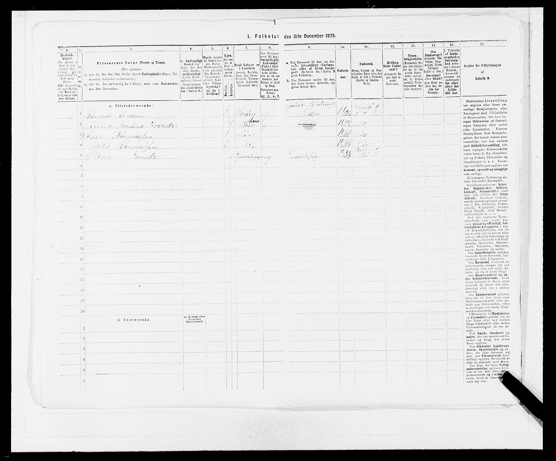 SAB, 1875 census for 1258P Herdla, 1875, p. 744