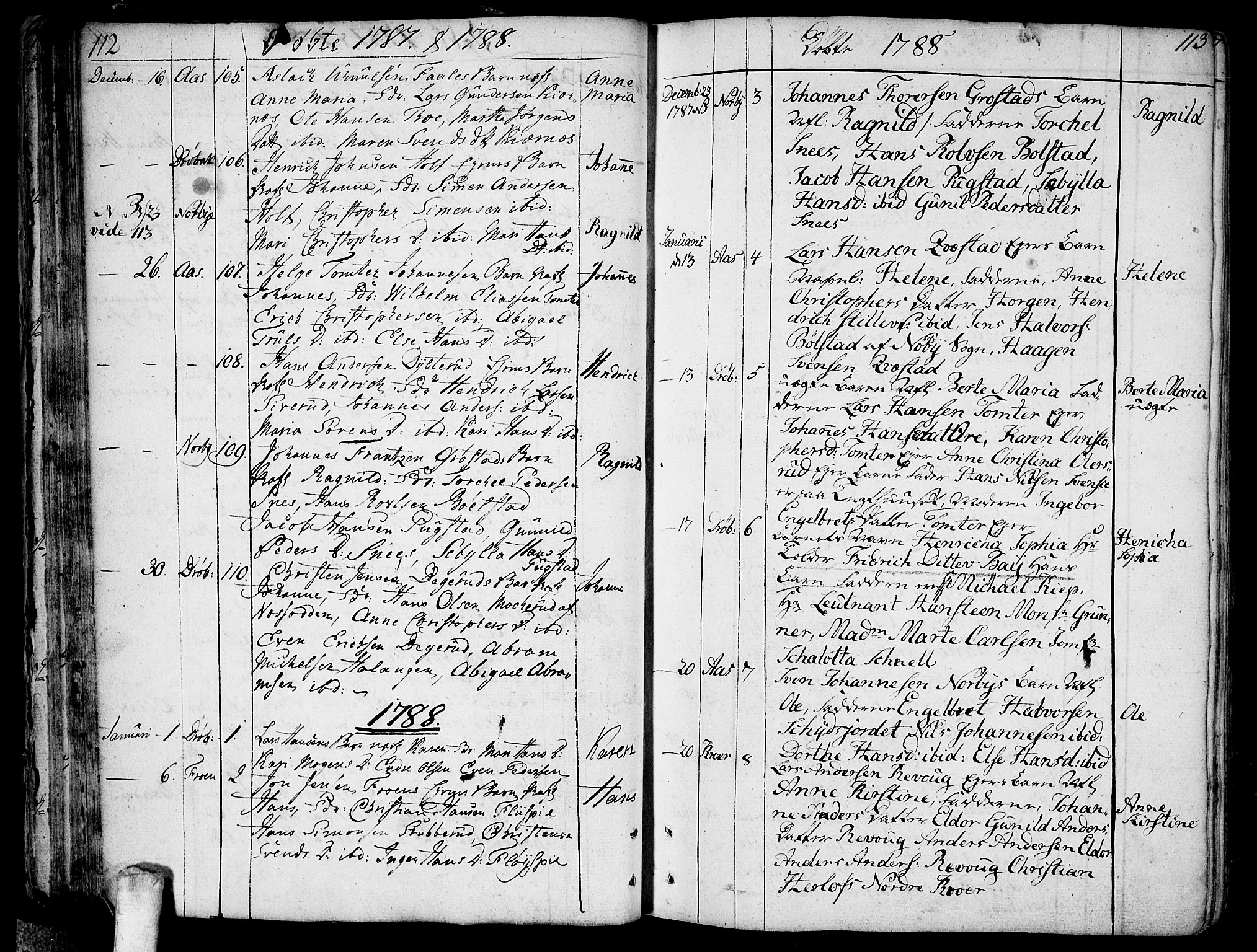 Ås prestekontor Kirkebøker, SAO/A-10894/F/Fa/L0002: Parish register (official) no. I 2, 1778-1813, p. 112-113