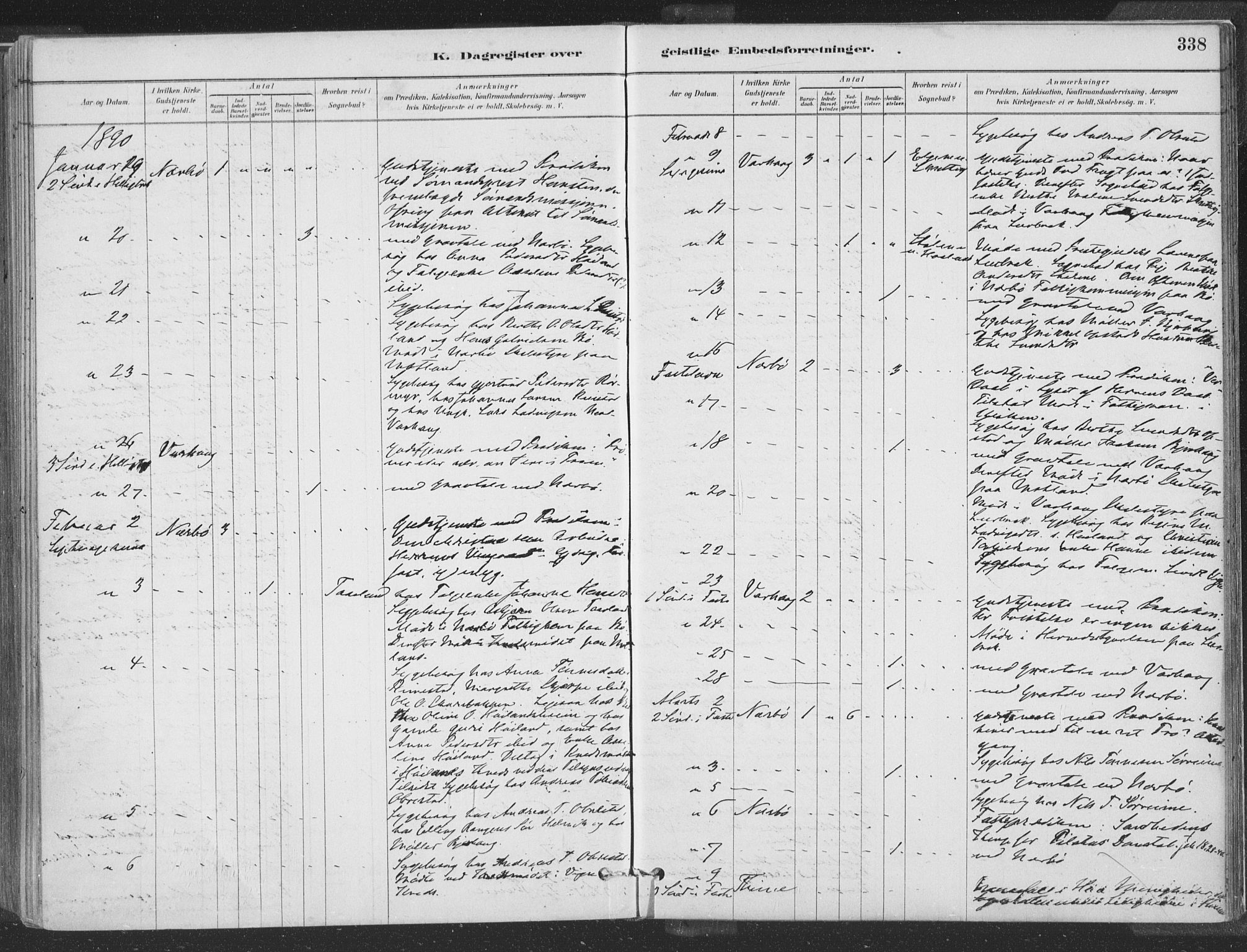 Hå sokneprestkontor, SAST/A-101801/001/30BA/L0010: Parish register (official) no. A 9, 1879-1896, p. 338