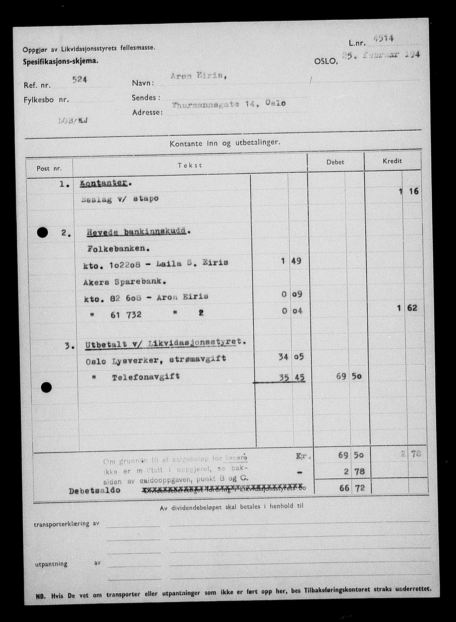 Justisdepartementet, Tilbakeføringskontoret for inndratte formuer, AV/RA-S-1564/H/Hc/Hcc/L0932: --, 1945-1947, p. 478