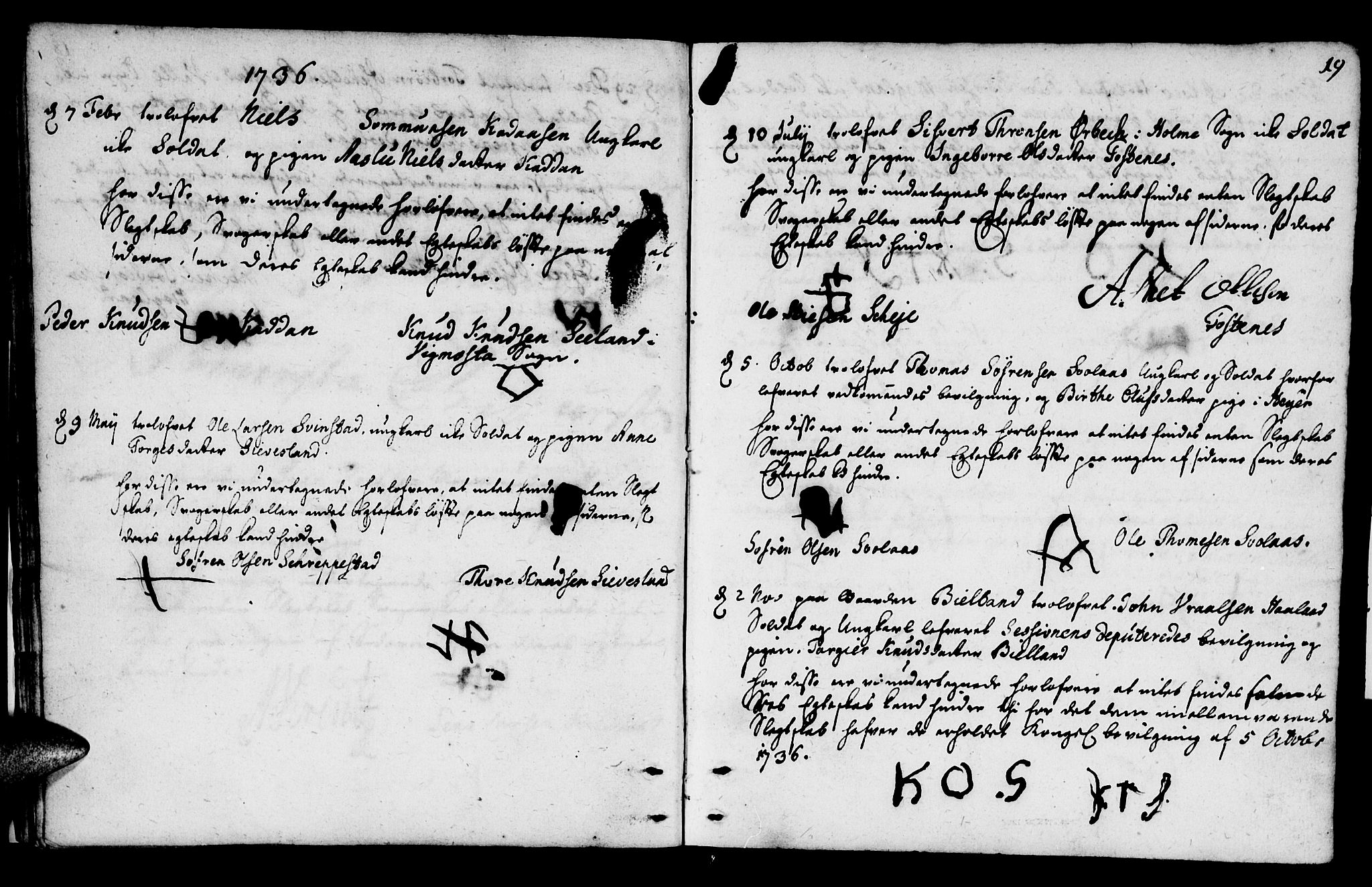 Mandal sokneprestkontor, SAK/1111-0030/F/Fa/Fab/L0001: Parish register (official) no. A 1, 1720-1793, p. 19