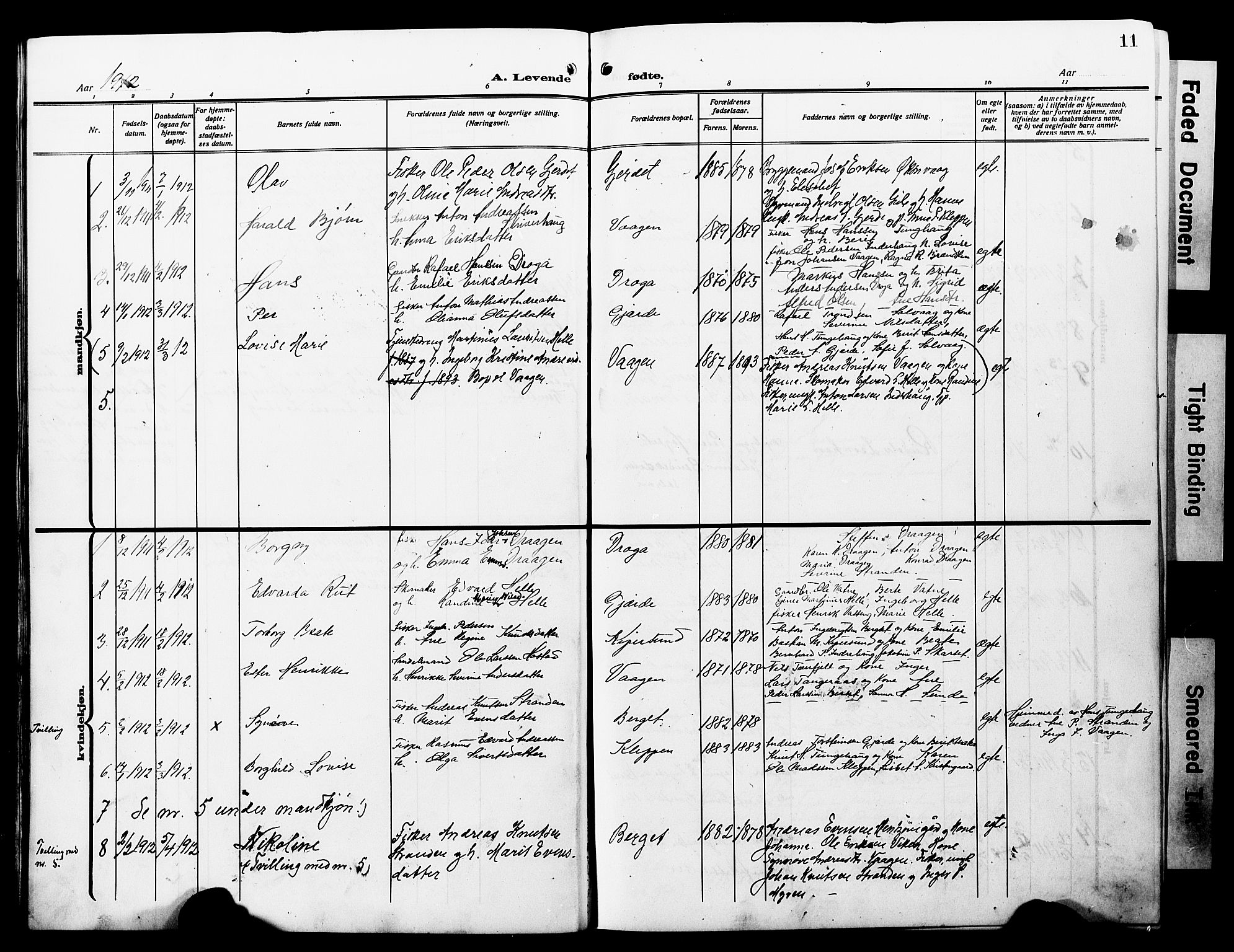 Ministerialprotokoller, klokkerbøker og fødselsregistre - Møre og Romsdal, SAT/A-1454/566/L0774: Parish register (copy) no. 566C03, 1910-1929, p. 11