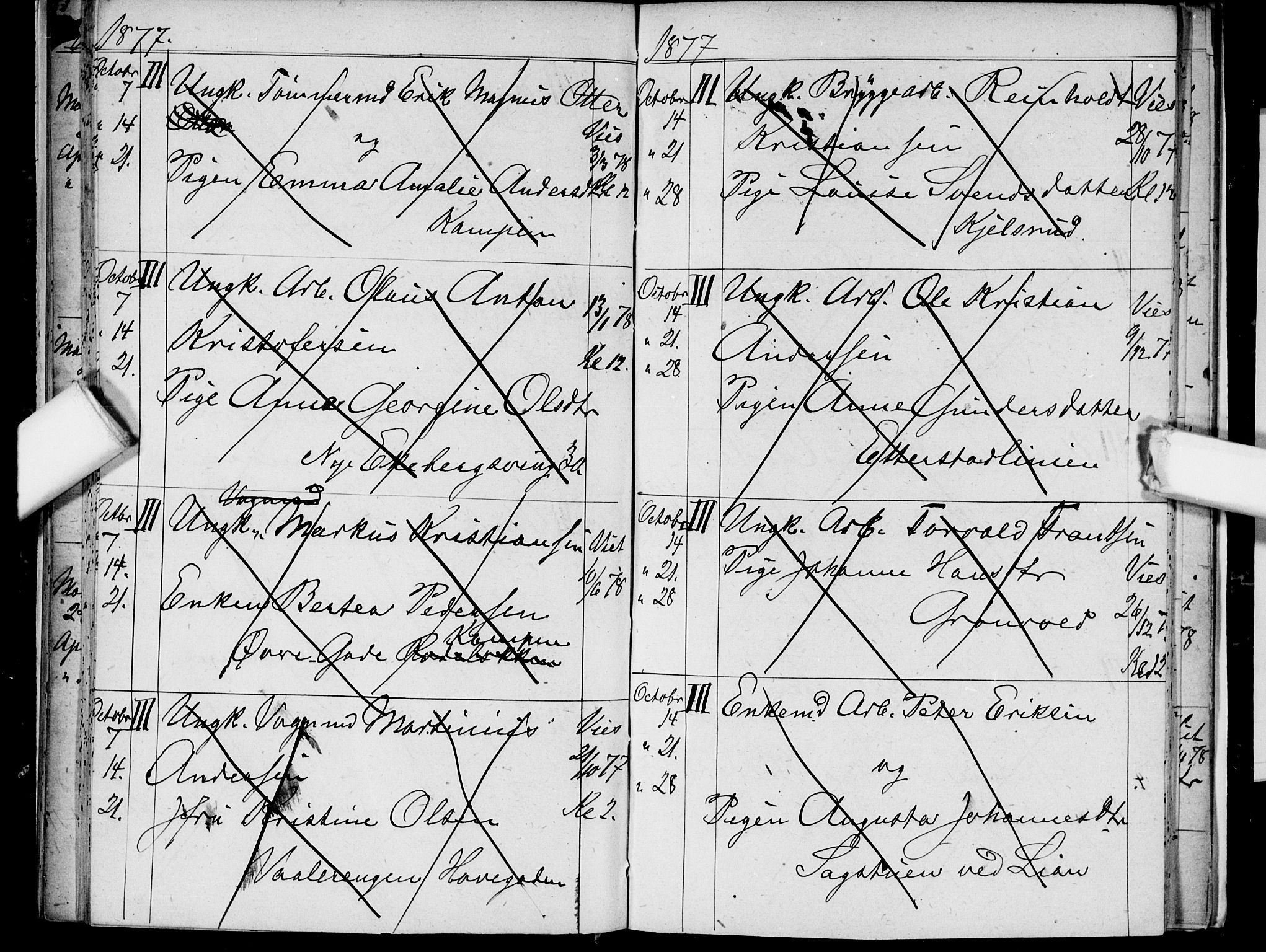 Østre Aker prestekontor Kirkebøker, AV/SAO-A-10840/H/Ha/L0003: Banns register no. I 3, 1873-1878