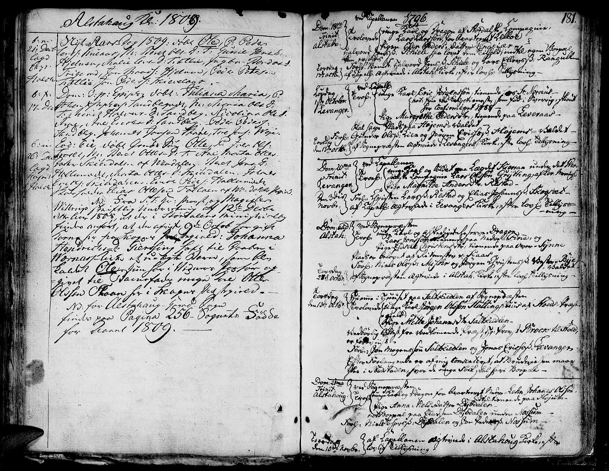 Ministerialprotokoller, klokkerbøker og fødselsregistre - Nord-Trøndelag, SAT/A-1458/717/L0142: Parish register (official) no. 717A02 /1, 1783-1809, p. 181