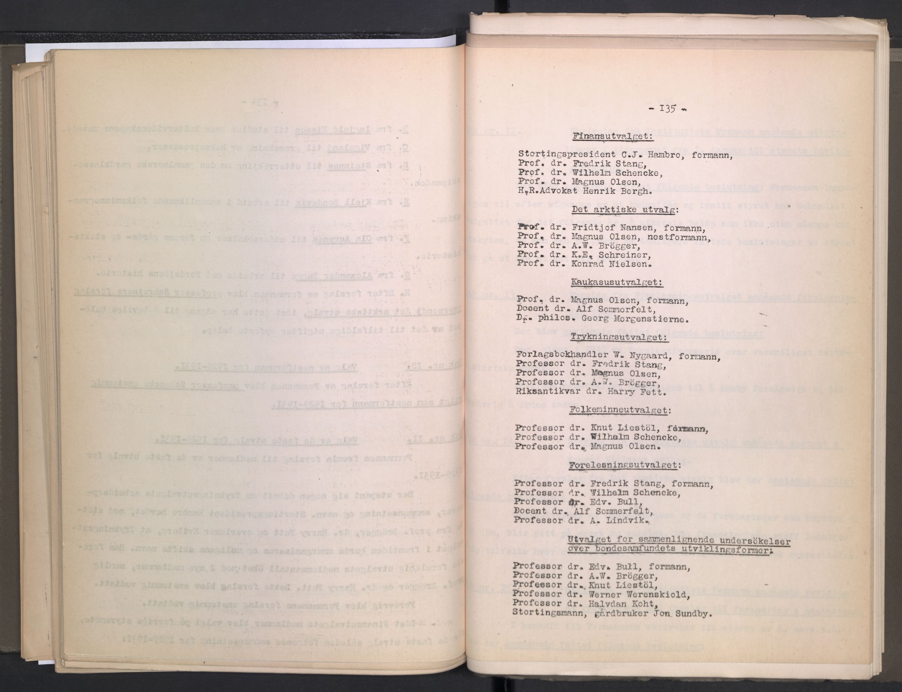 Instituttet for sammenlignende kulturforskning, AV/RA-PA-0424/A/L0005: Styreprotokoll, 1923-1930, p. 135