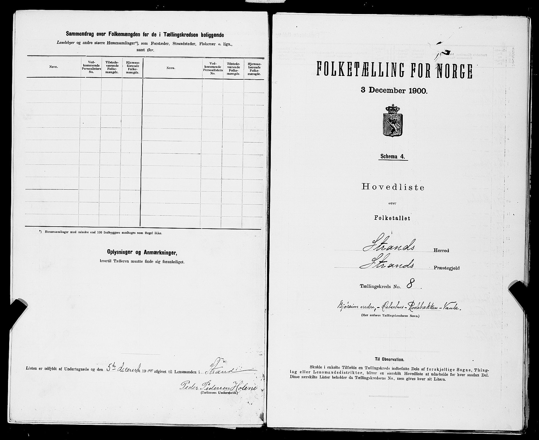 SAST, 1900 census for Strand, 1900, p. 41