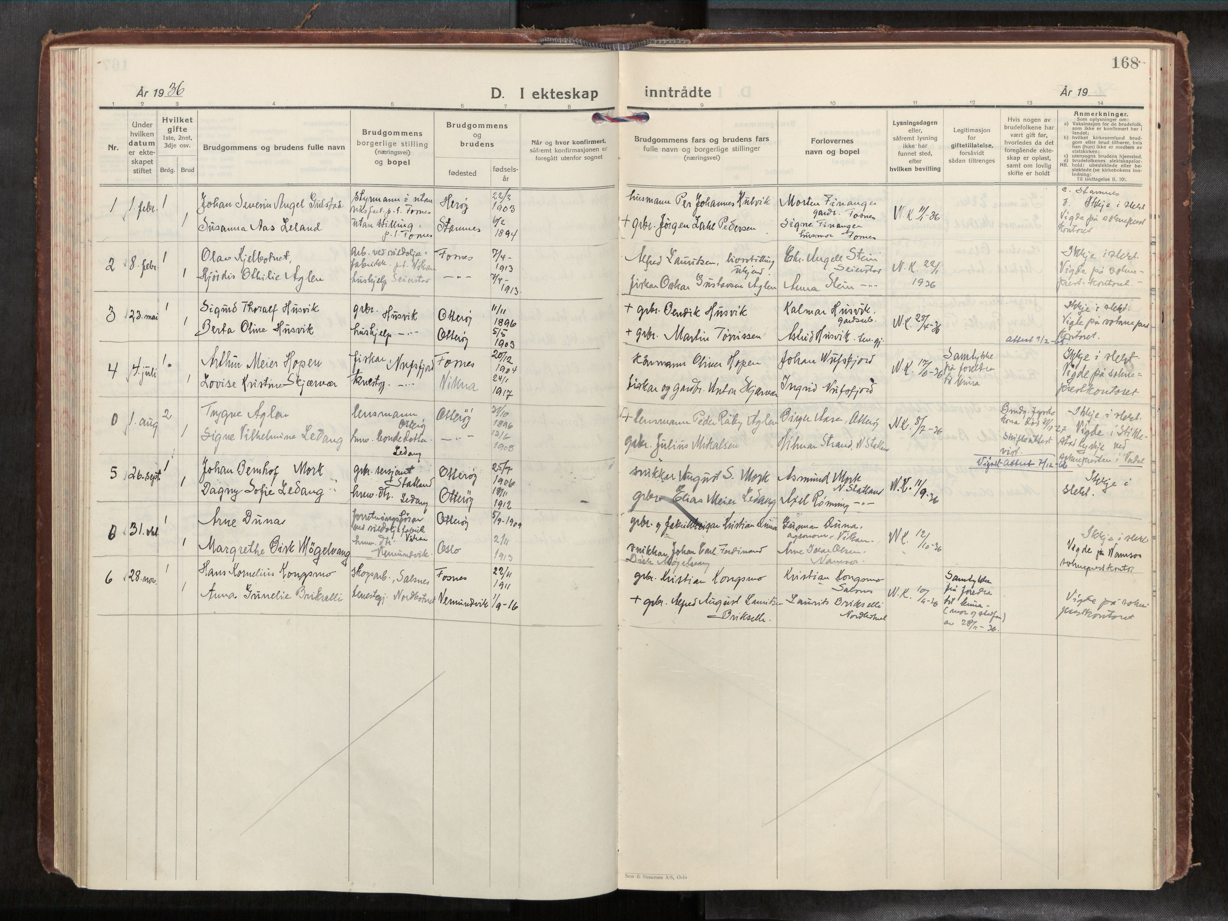 Ministerialprotokoller, klokkerbøker og fødselsregistre - Nord-Trøndelag, AV/SAT-A-1458/774/L0629a: Parish register (official) no. 774A04, 1927-1945, p. 168