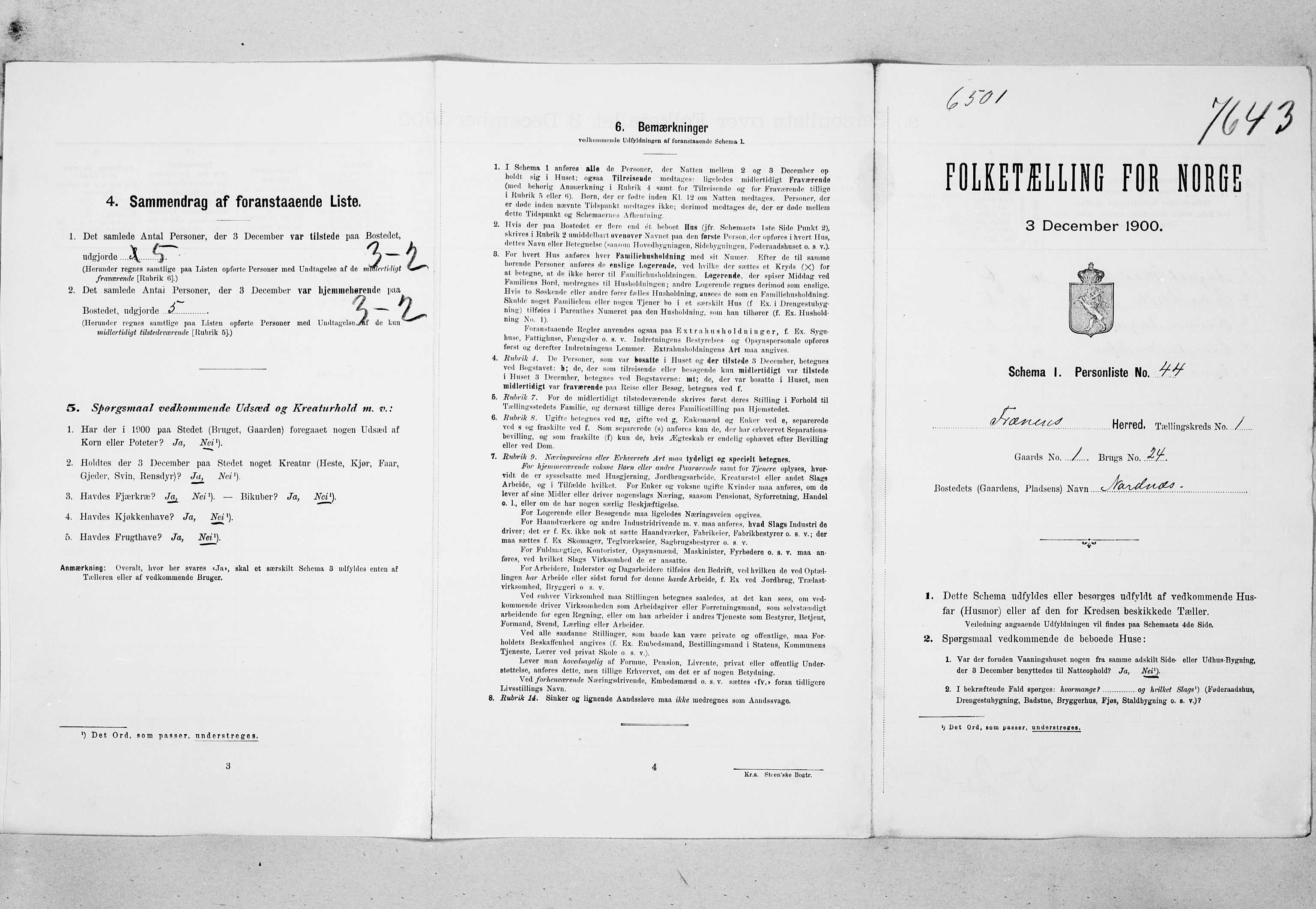 SAT, 1900 census for Fræna, 1900, p. 22