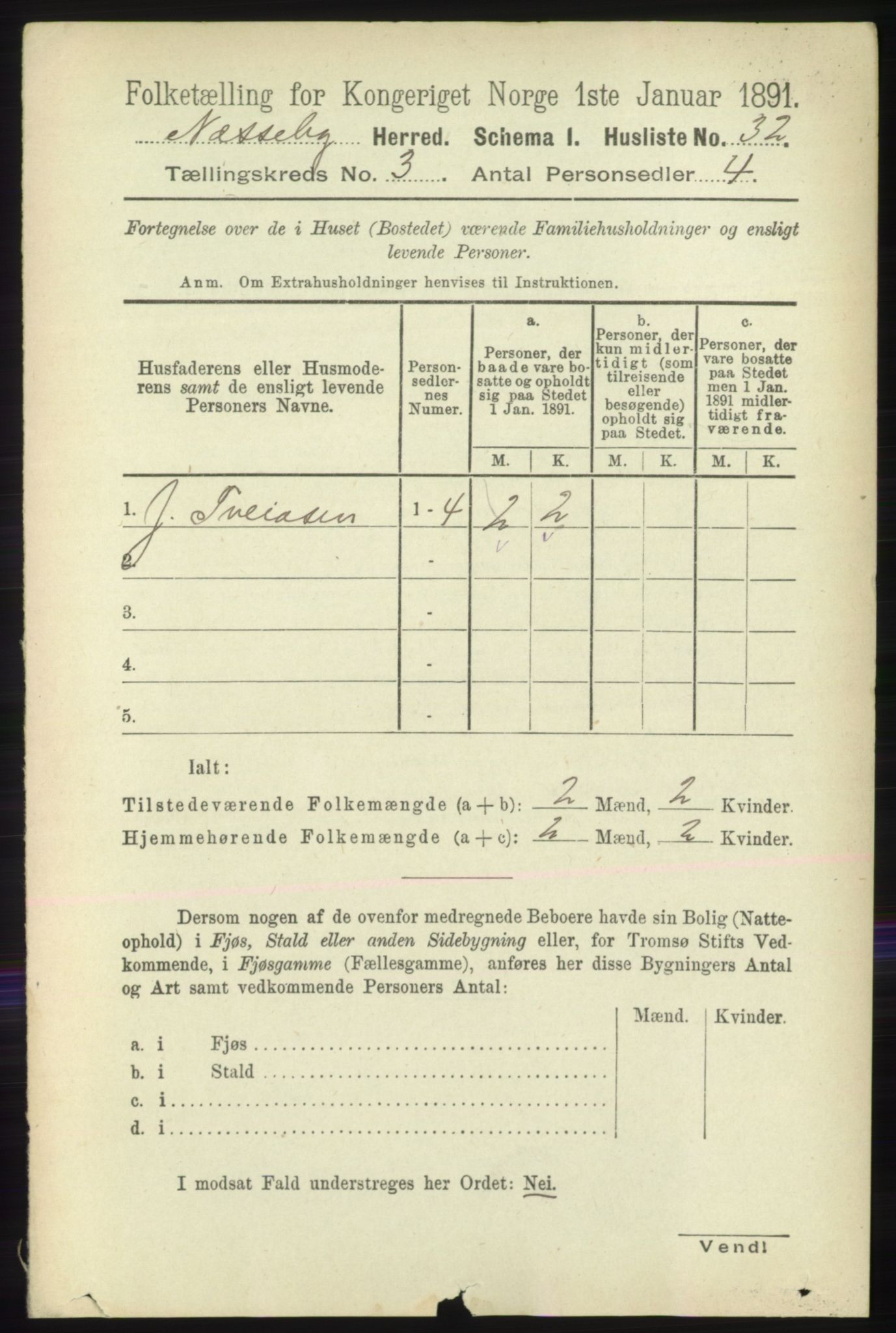 RA, 1891 census for 2027 Nesseby, 1891, p. 1015