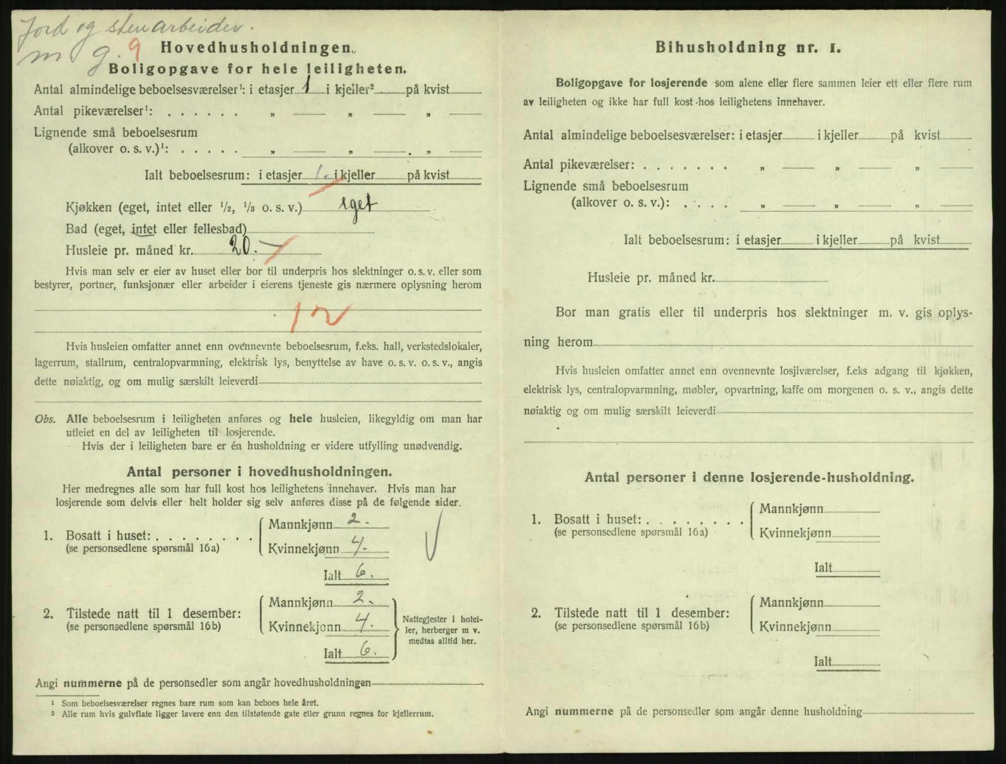 SAH, 1920 census for Lillehammer, 1920, p. 3401