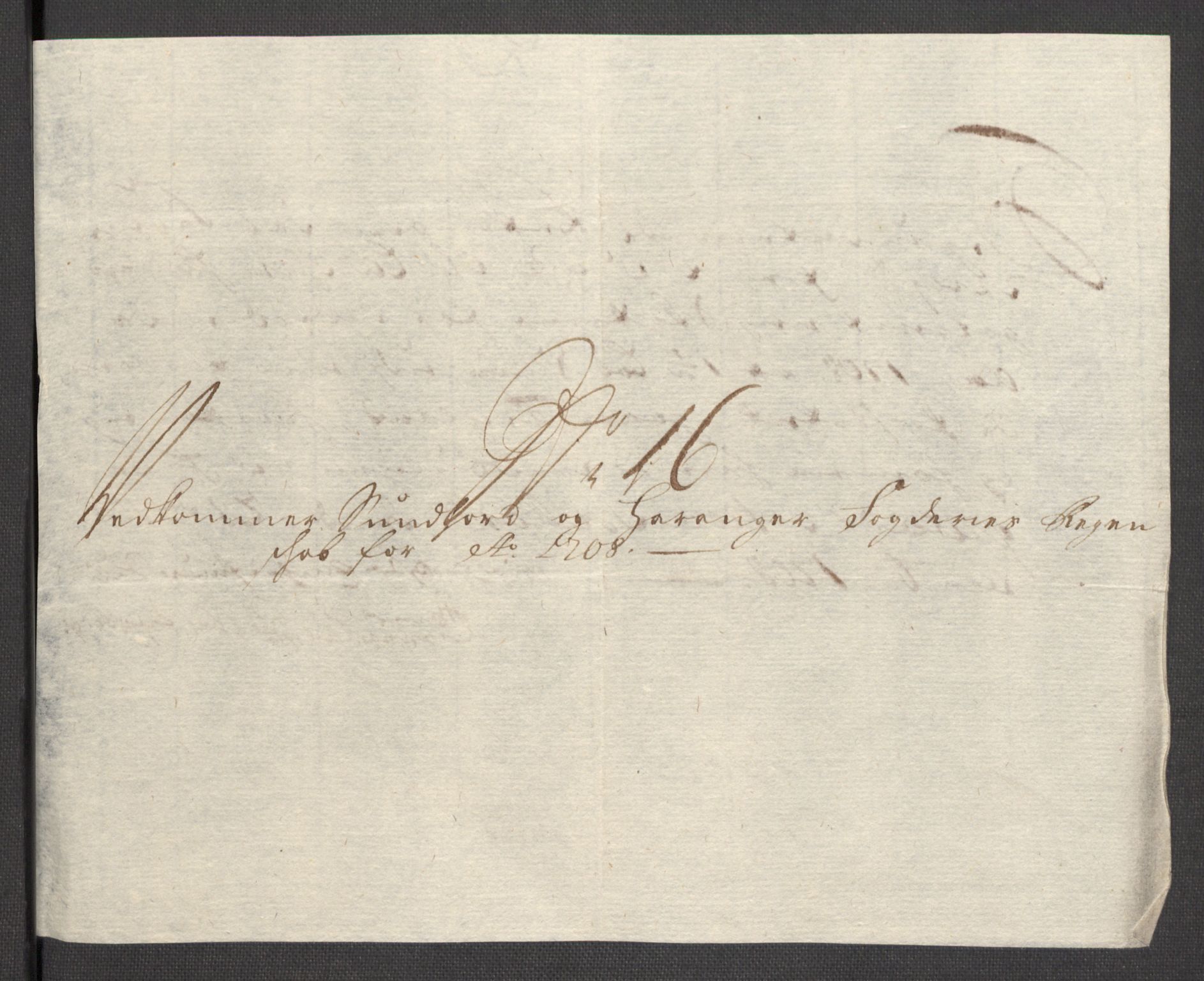 Rentekammeret inntil 1814, Reviderte regnskaper, Fogderegnskap, AV/RA-EA-4092/R48/L2985: Fogderegnskap Sunnhordland og Hardanger, 1708, p. 278