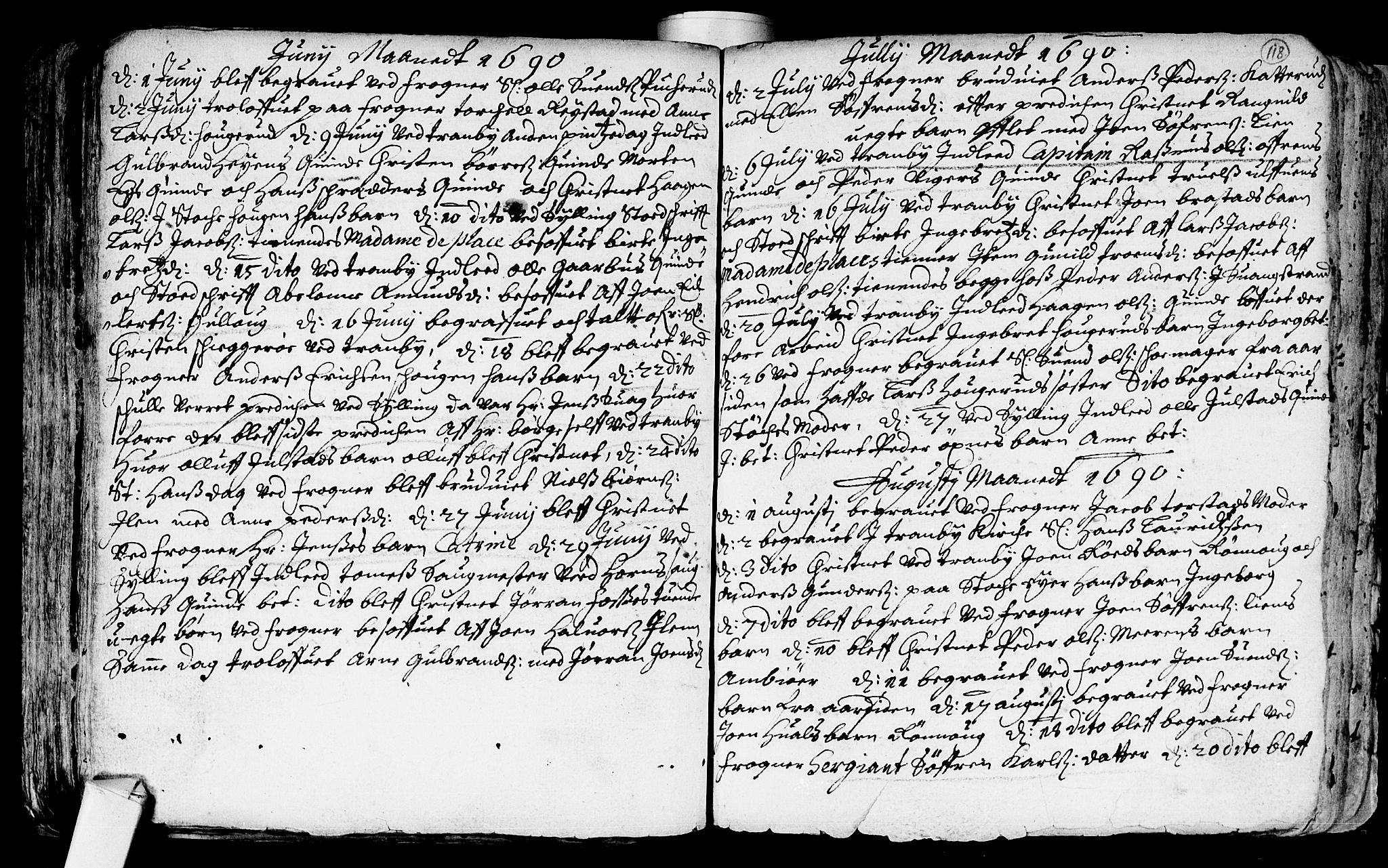 Lier kirkebøker, AV/SAKO-A-230/F/Fa/L0001: Parish register (official) no. I 1, 1672-1701, p. 118