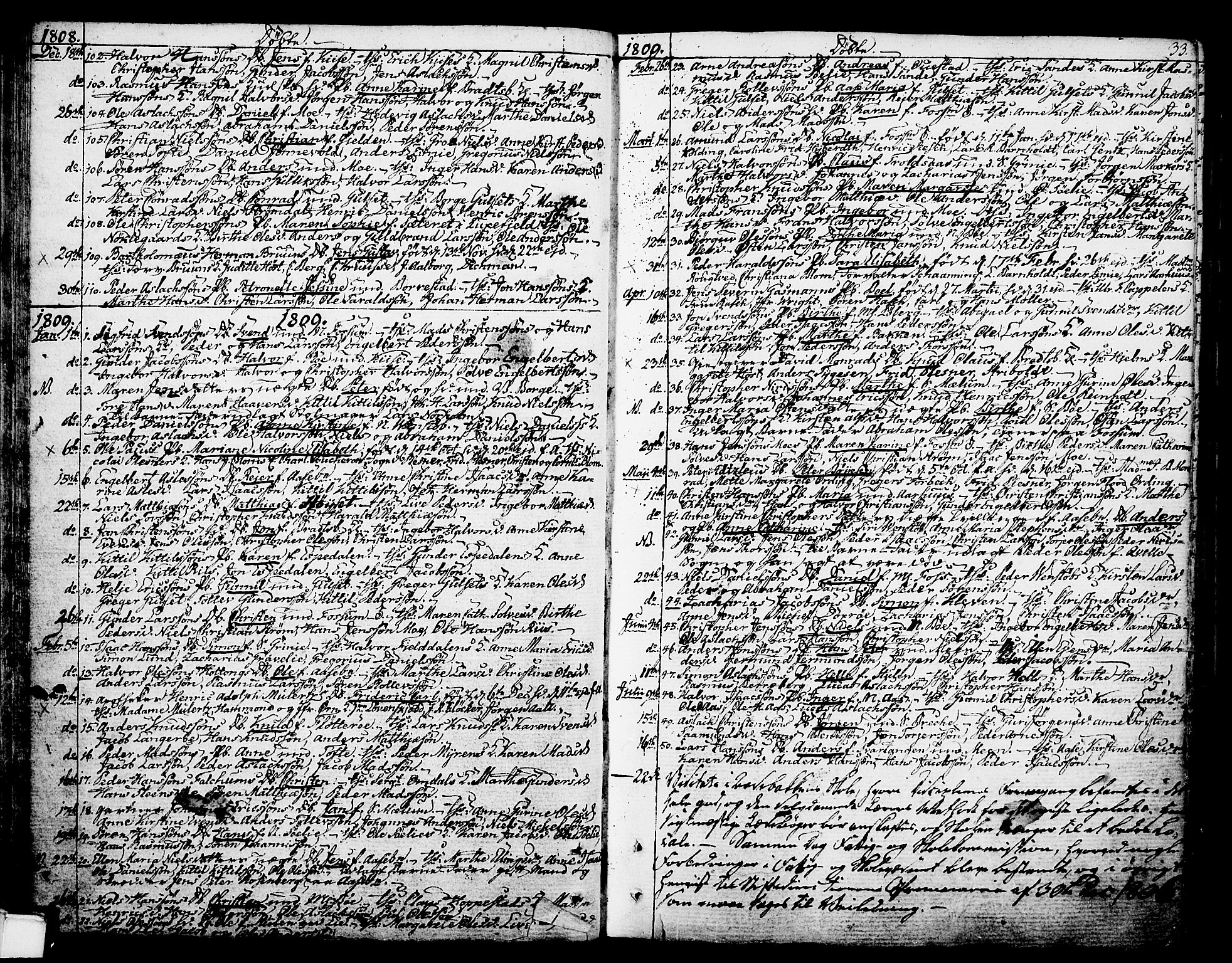 Gjerpen kirkebøker, AV/SAKO-A-265/F/Fa/L0003: Parish register (official) no. I 3, 1796-1814, p. 33