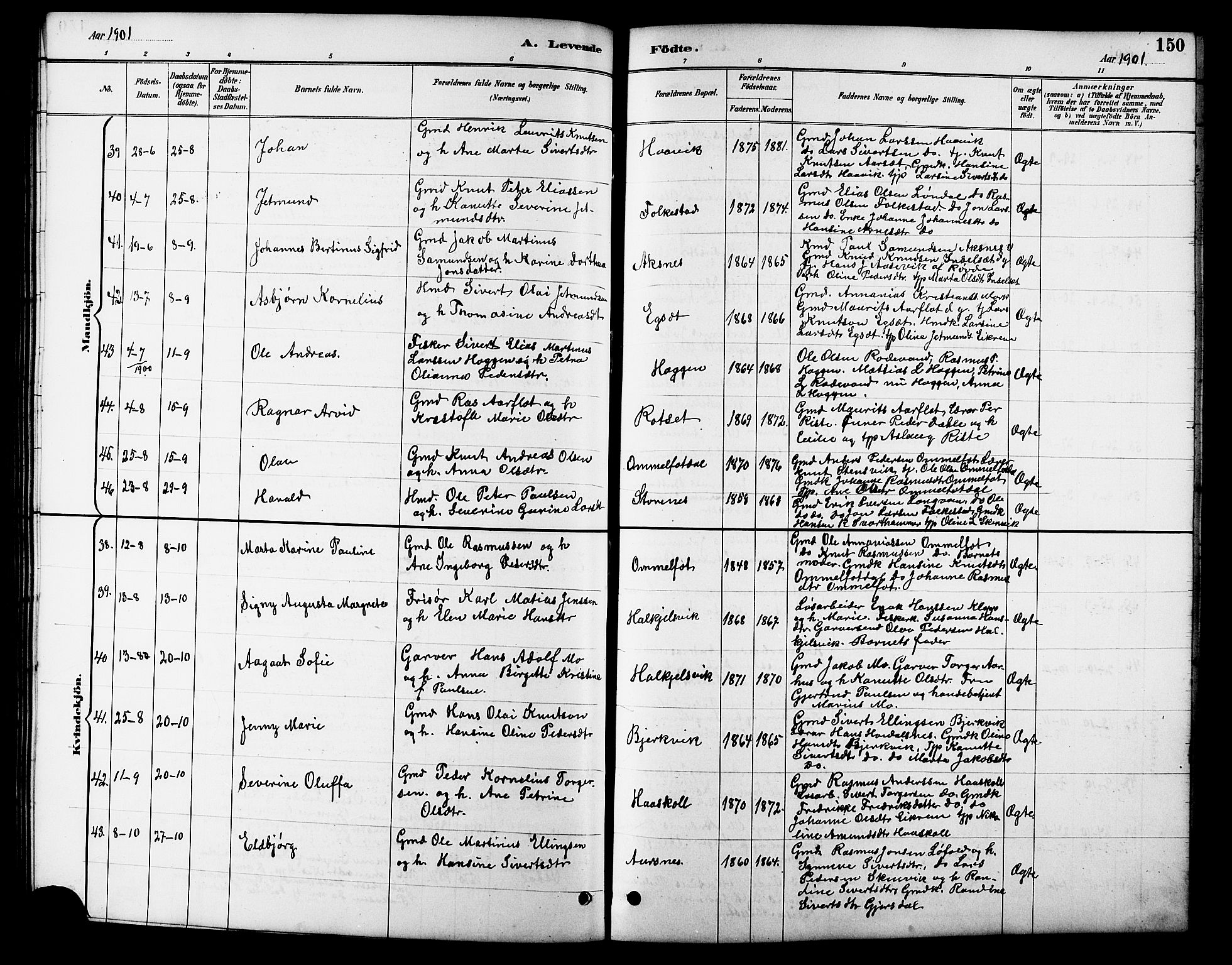 Ministerialprotokoller, klokkerbøker og fødselsregistre - Møre og Romsdal, AV/SAT-A-1454/511/L0158: Parish register (copy) no. 511C04, 1884-1903, p. 150