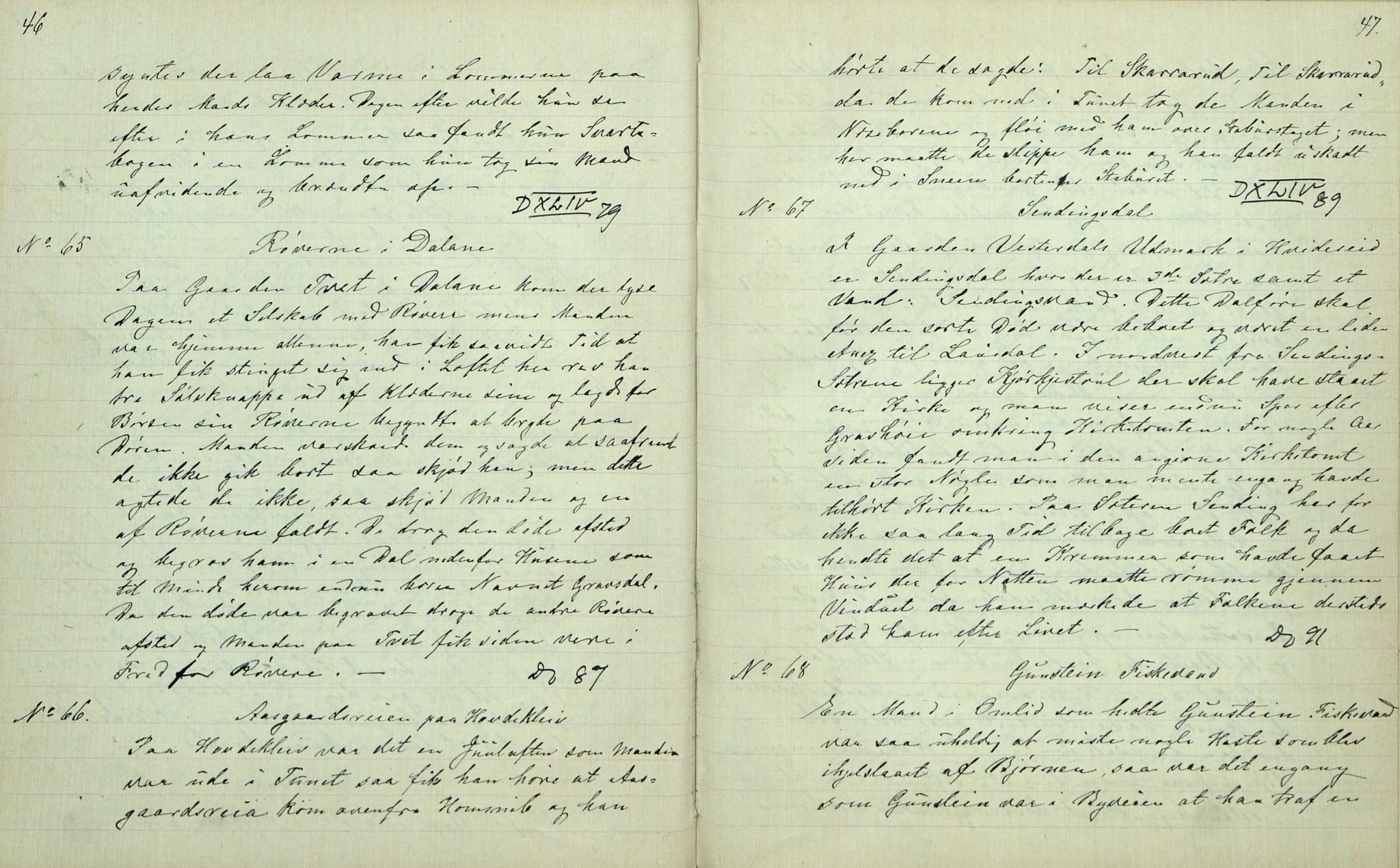 Rikard Berge, TEMU/TGM-A-1003/F/L0007/0009: 251-299 / 259 Bø i Telemarken III. Samlet af Halvor Nilsen Tvedten, 1894-1895, p. 46-47