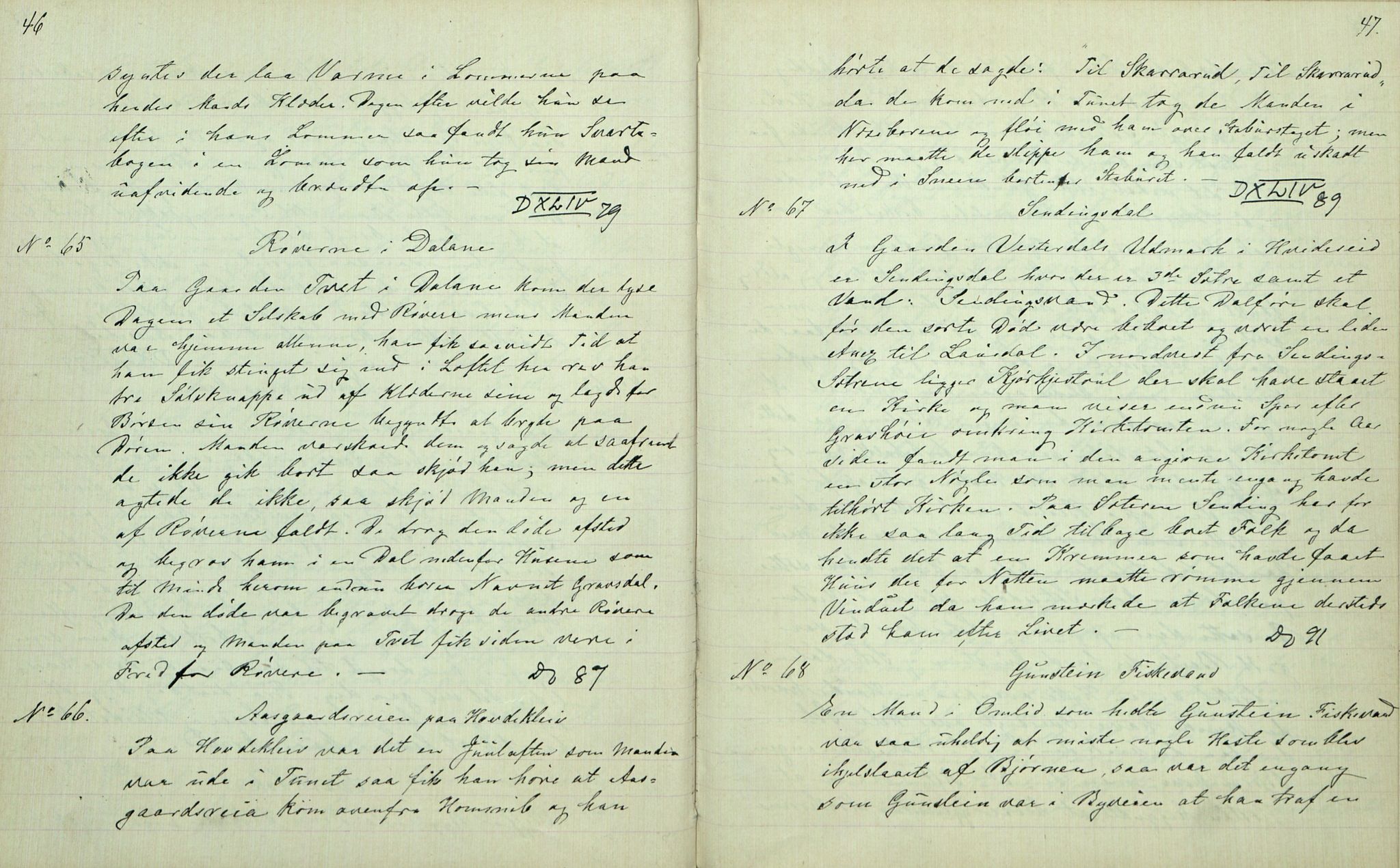 Rikard Berge, TEMU/TGM-A-1003/F/L0007/0009: 251-299 / 259 Bø i Telemarken III. Samlet af Halvor Nilsen Tvedten, 1894-1895, p. 46-47