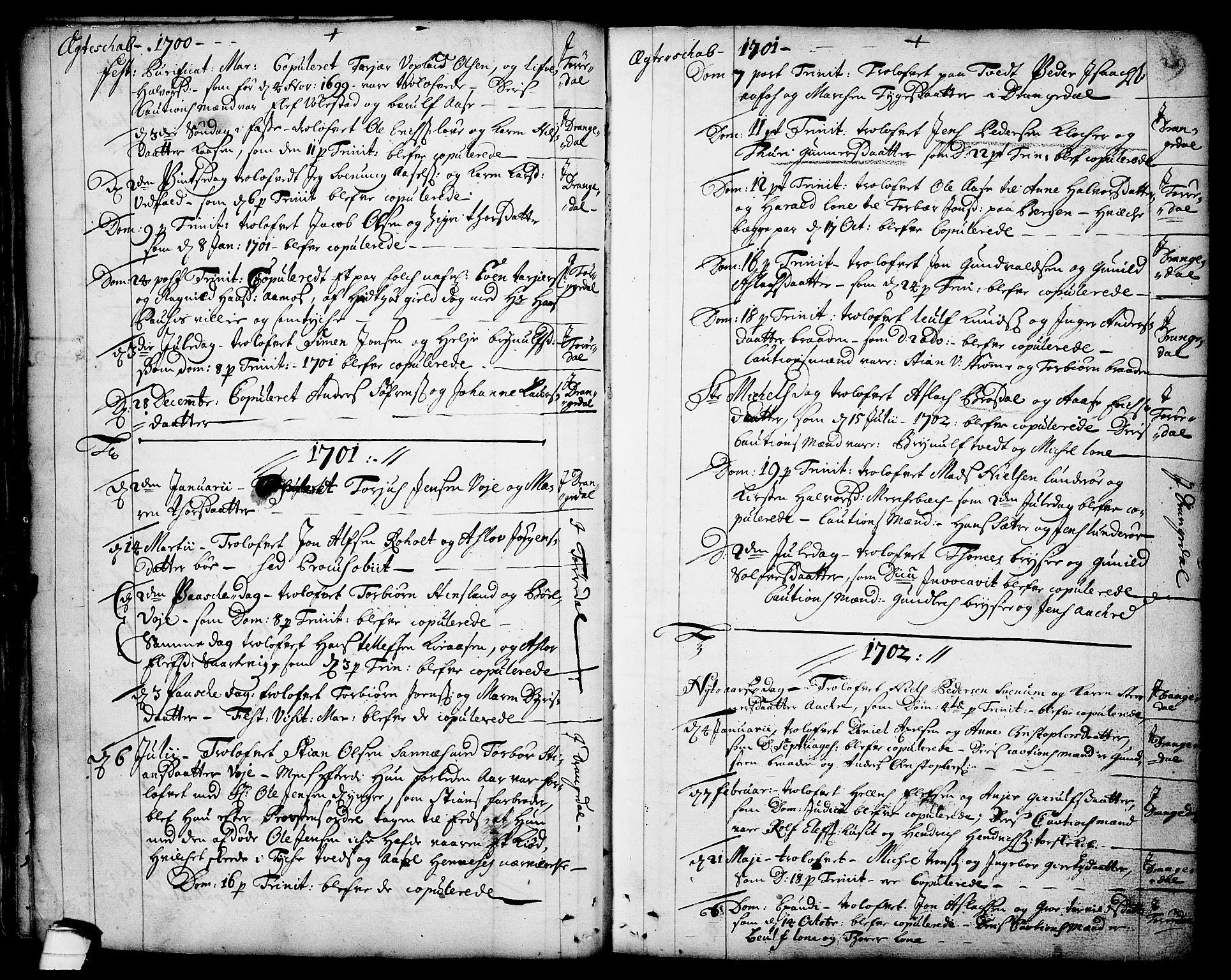 Drangedal kirkebøker, SAKO/A-258/F/Fa/L0001: Parish register (official) no. 1, 1697-1767, p. 29