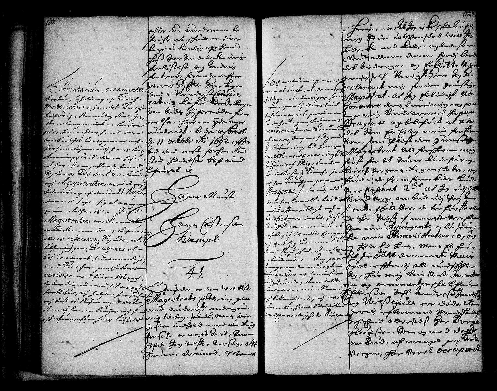 Stattholderembetet 1572-1771, AV/RA-EA-2870/Ae/L0010: Supplikasjons- og resolusjonsprotokoll, 1692-1693, p. 102-103