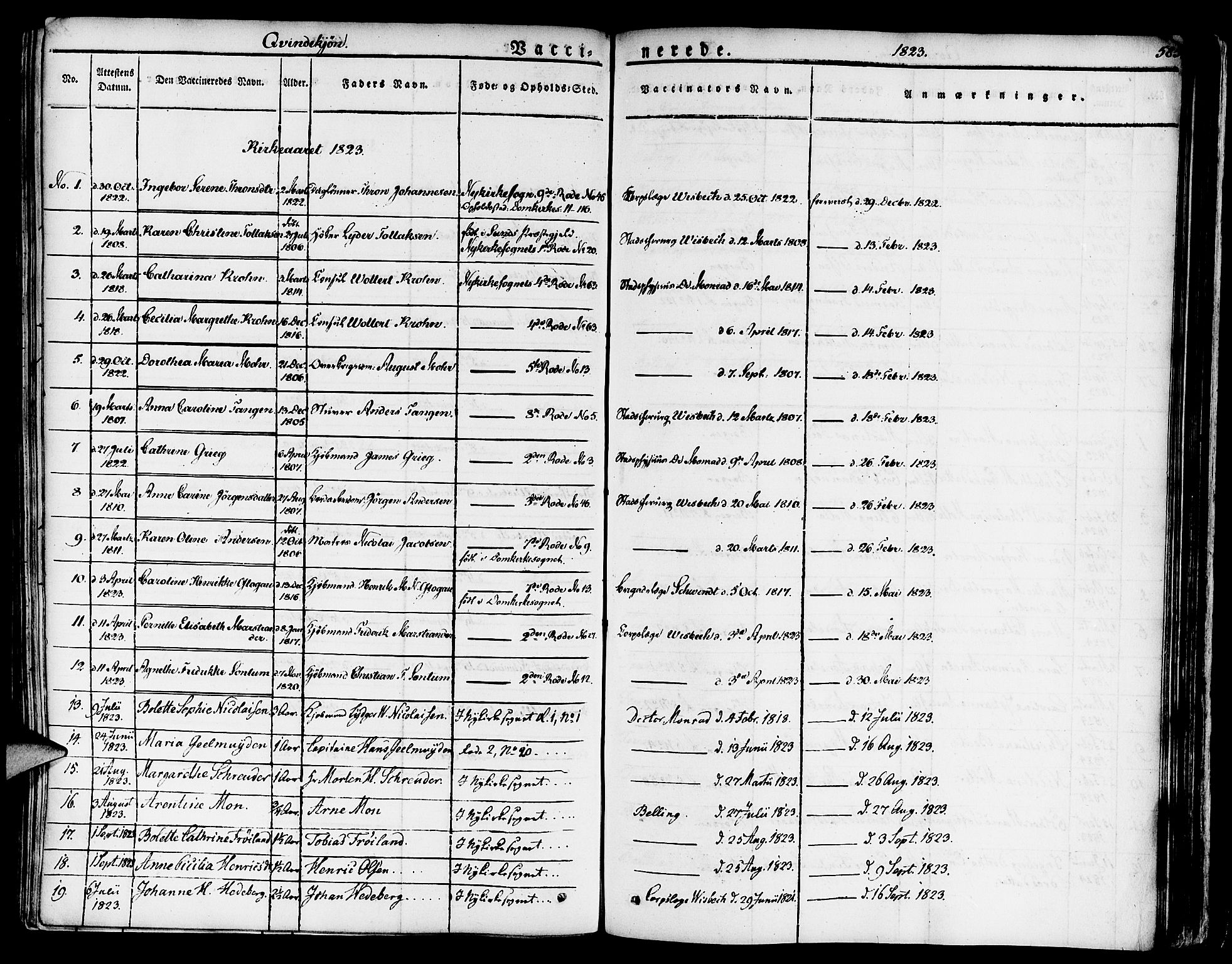 Nykirken Sokneprestembete, SAB/A-77101/H/Haa/L0012: Parish register (official) no. A 12, 1821-1844, p. 585