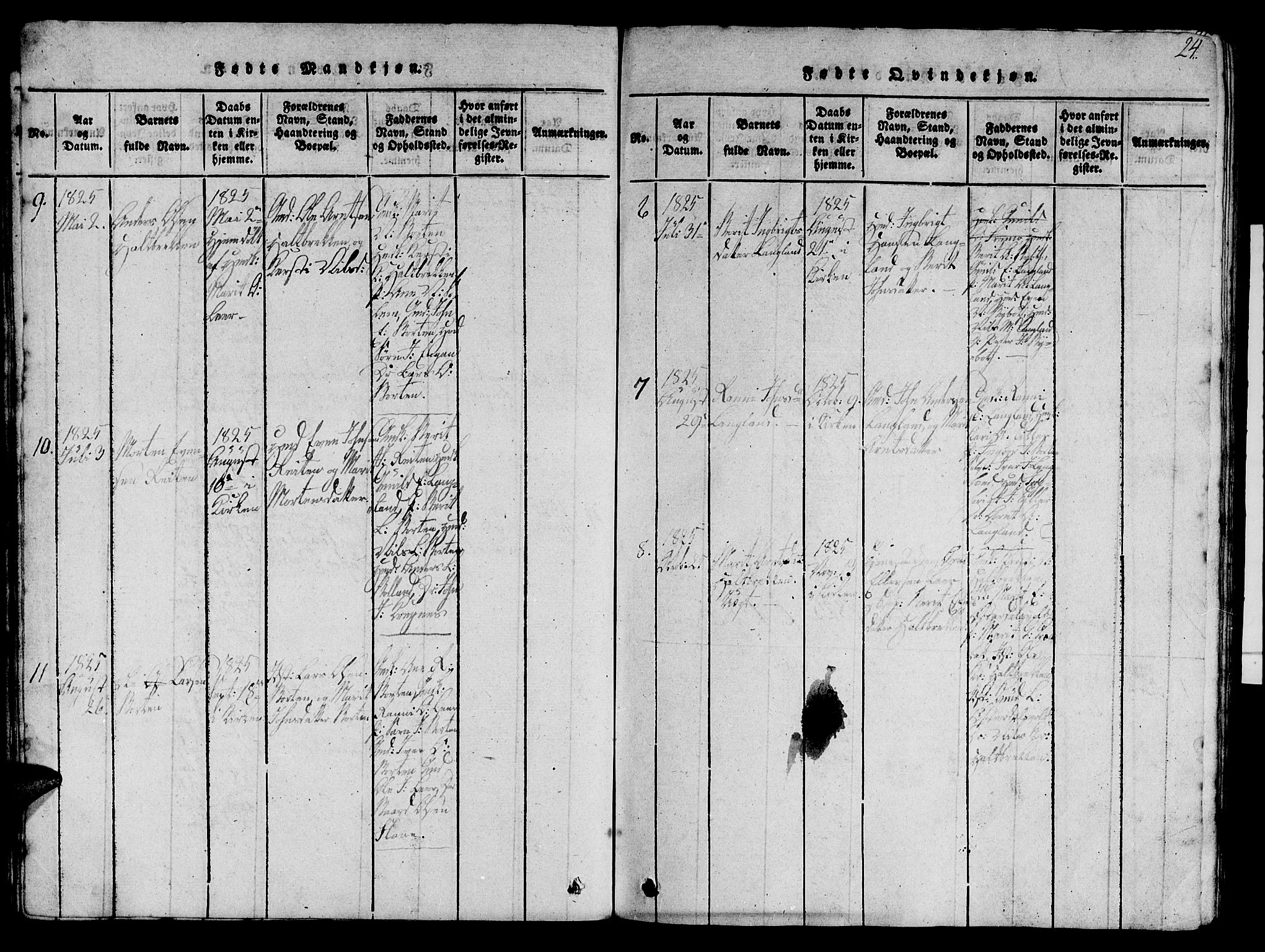 Ministerialprotokoller, klokkerbøker og fødselsregistre - Sør-Trøndelag, SAT/A-1456/693/L1121: Parish register (copy) no. 693C02, 1816-1869, p. 24
