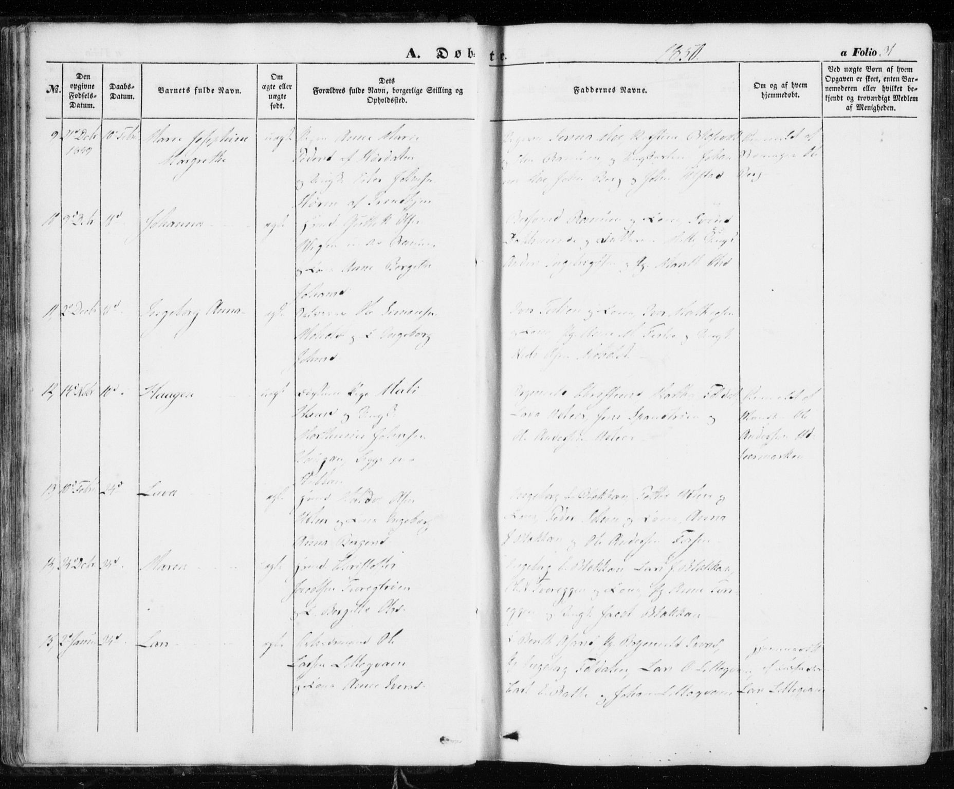 Ministerialprotokoller, klokkerbøker og fødselsregistre - Sør-Trøndelag, SAT/A-1456/606/L0291: Parish register (official) no. 606A06, 1848-1856, p. 31