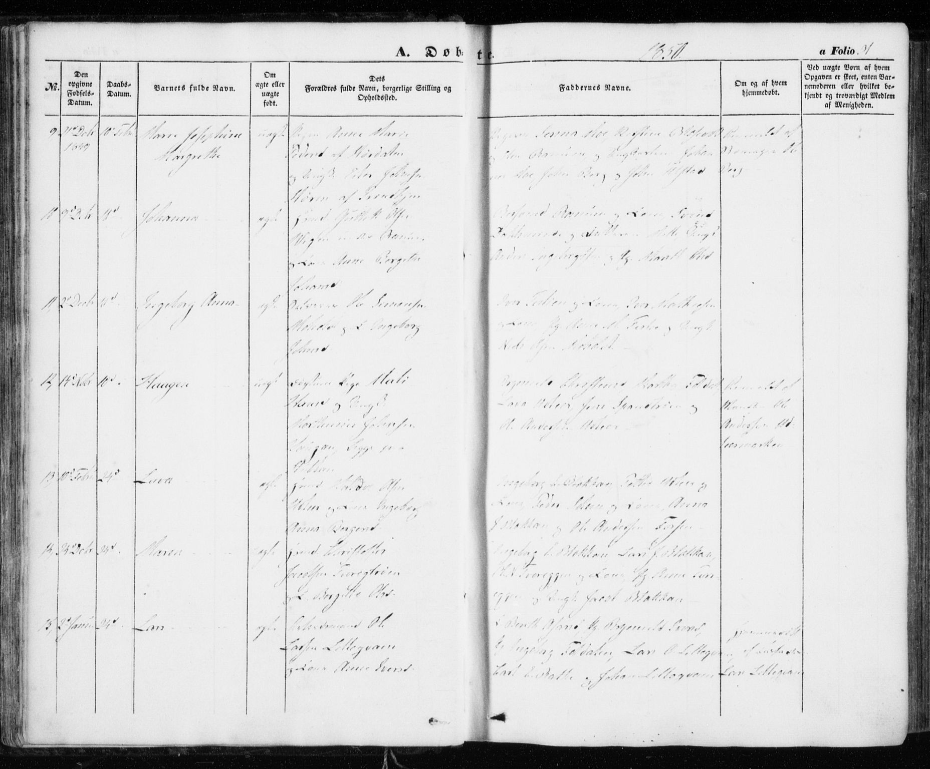 Ministerialprotokoller, klokkerbøker og fødselsregistre - Sør-Trøndelag, AV/SAT-A-1456/606/L0291: Parish register (official) no. 606A06, 1848-1856, p. 31