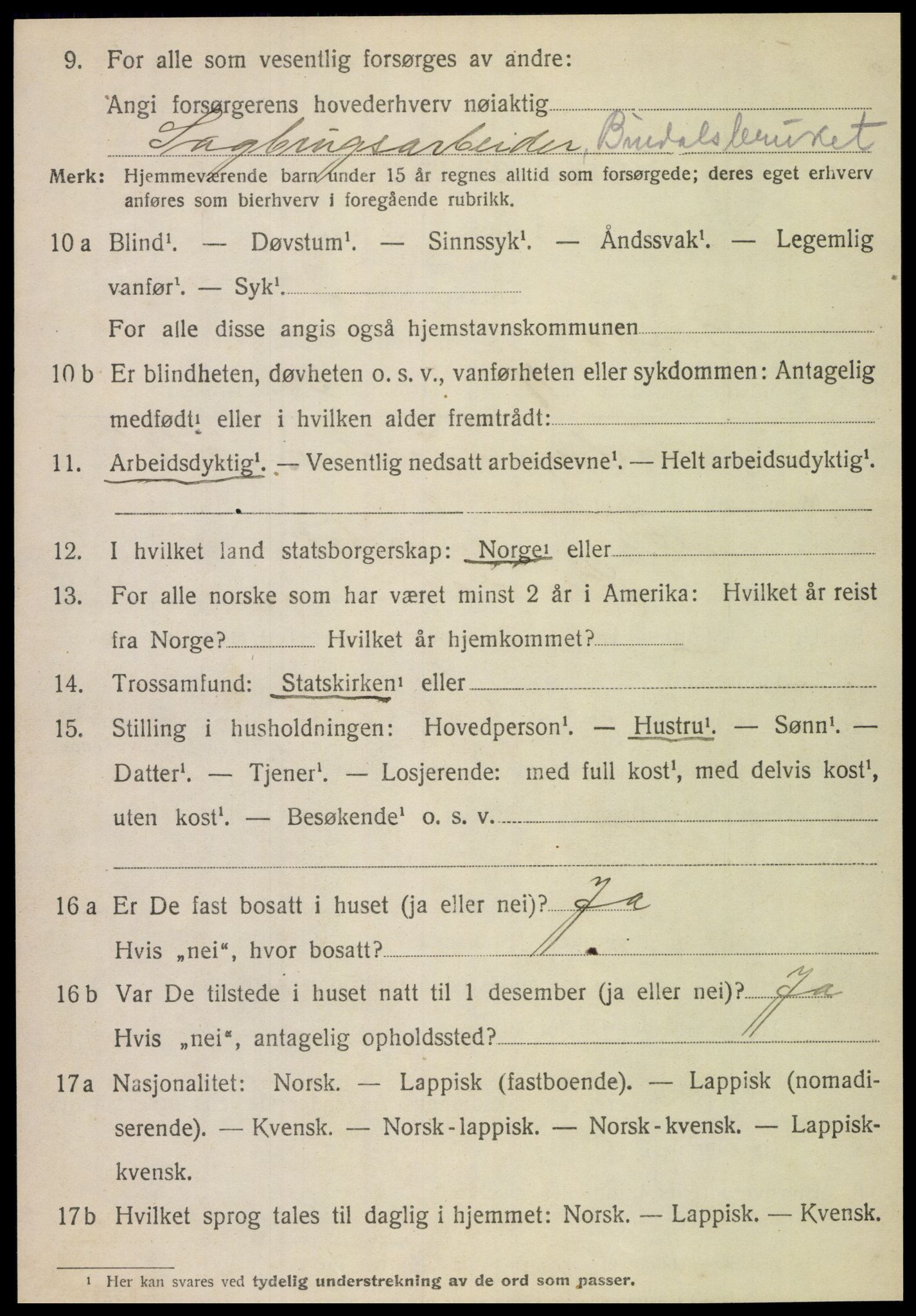 SAT, 1920 census for Bindal, 1920, p. 3498