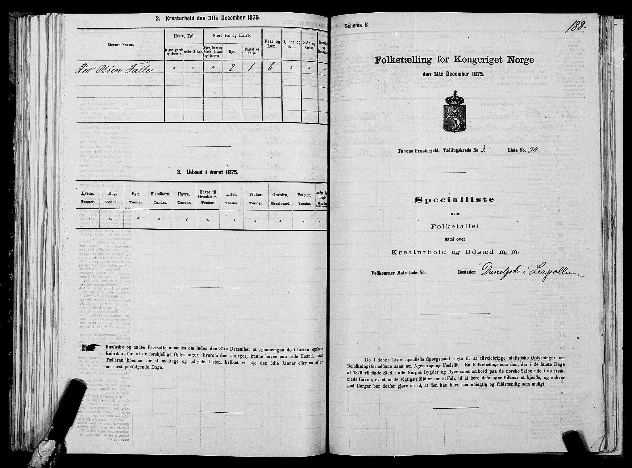 SATØ, 1875 census for 2025P Tana, 1875, p. 1188