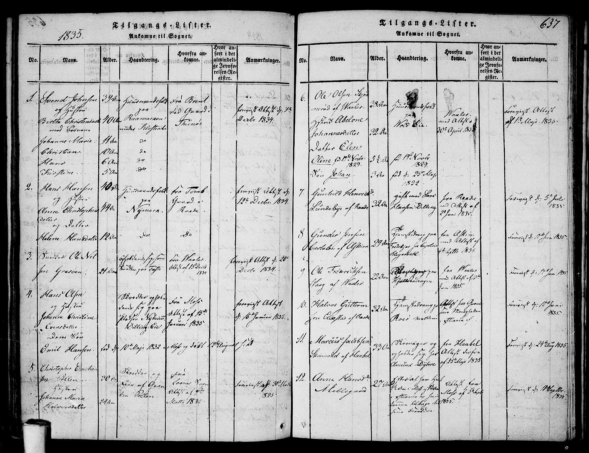 Rygge prestekontor Kirkebøker, SAO/A-10084b/F/Fa/L0003: Parish register (official) no. 3, 1814-1836, p. 636-637
