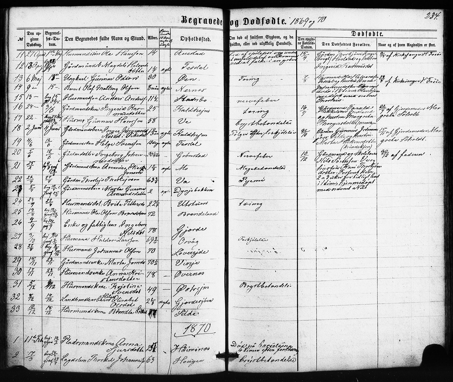 Etne sokneprestembete, SAB/A-75001/H/Haa: Parish register (official) no. A 9, 1862-1878, p. 234