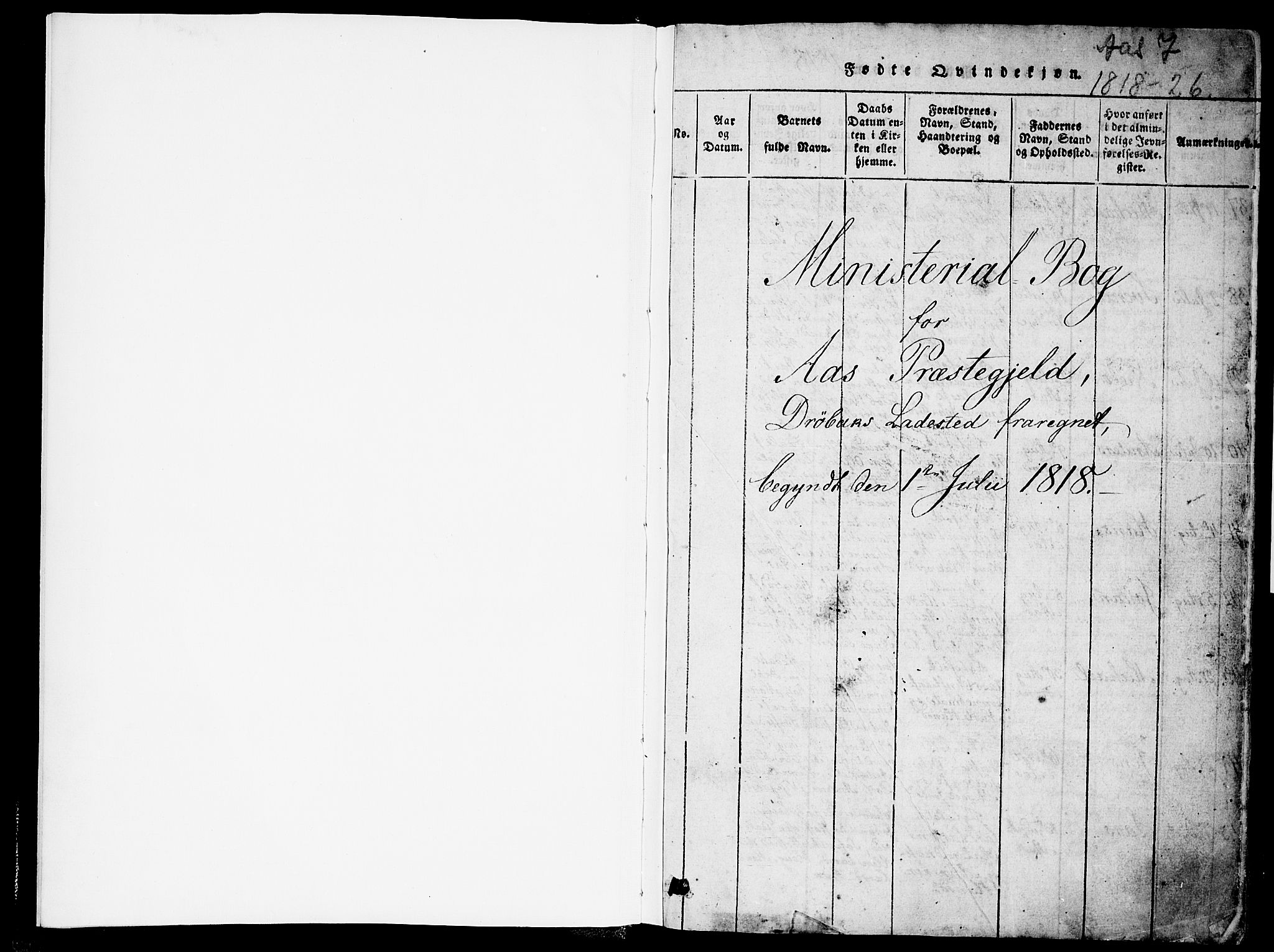 Ås prestekontor Kirkebøker, AV/SAO-A-10894/F/Fa/L0004: Parish register (official) no. I 4, 1818-1826