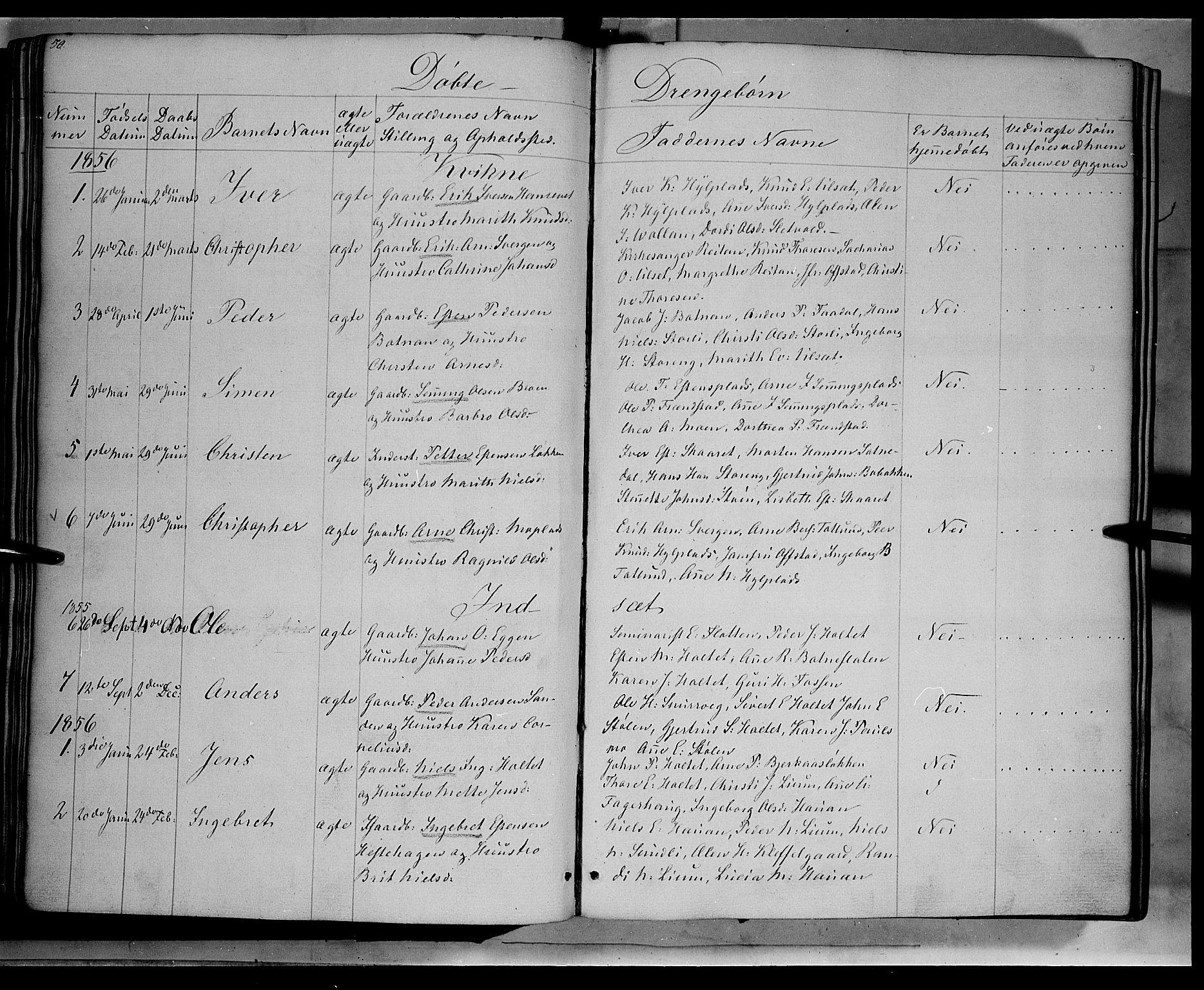 Kvikne prestekontor, AV/SAH-PREST-064/H/Ha/Haa/L0005: Parish register (official) no. 5, 1841-1862, p. 50