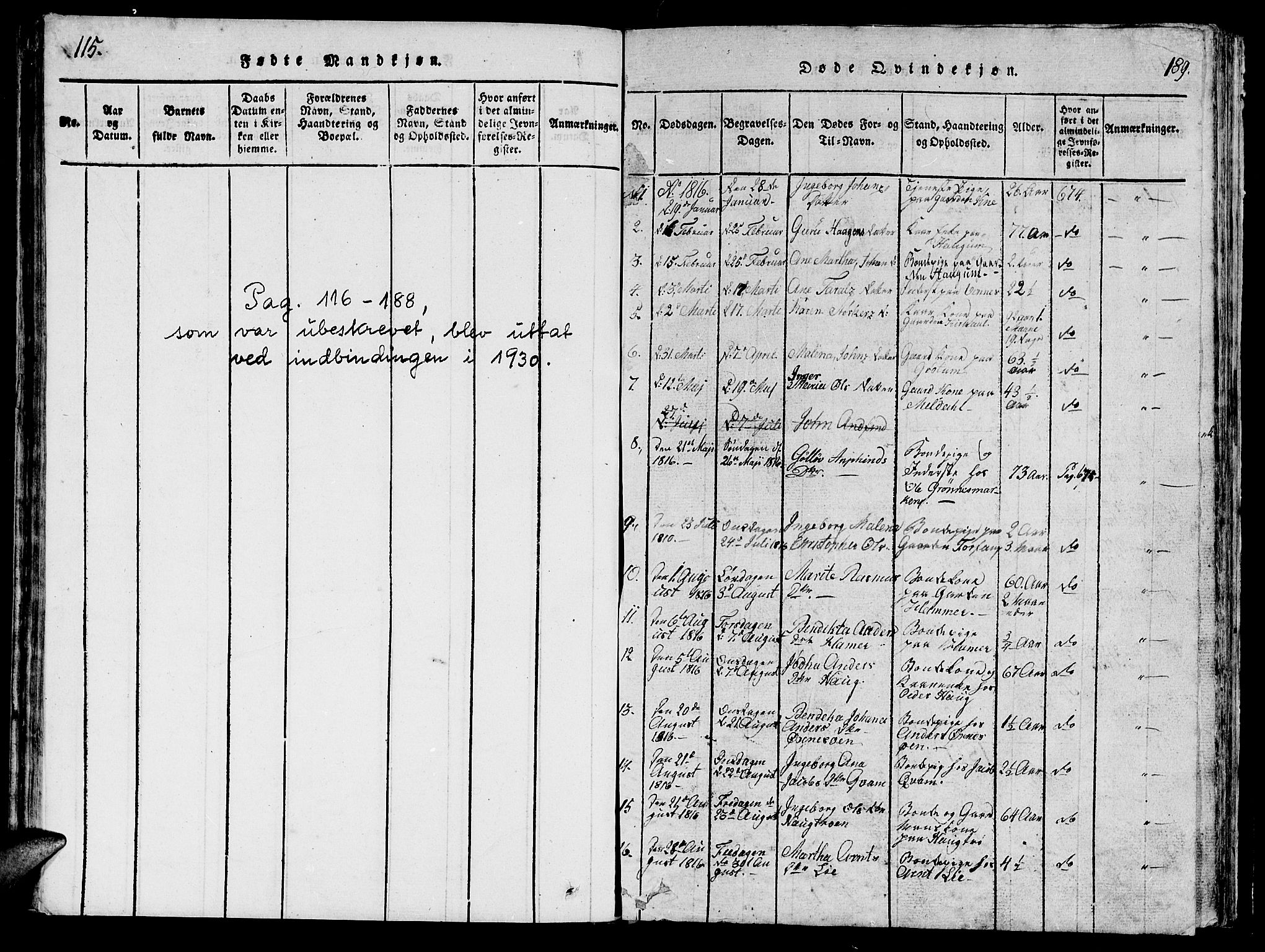 Ministerialprotokoller, klokkerbøker og fødselsregistre - Nord-Trøndelag, SAT/A-1458/747/L0459: Parish register (copy) no. 747C01, 1816-1842, p. 115-189