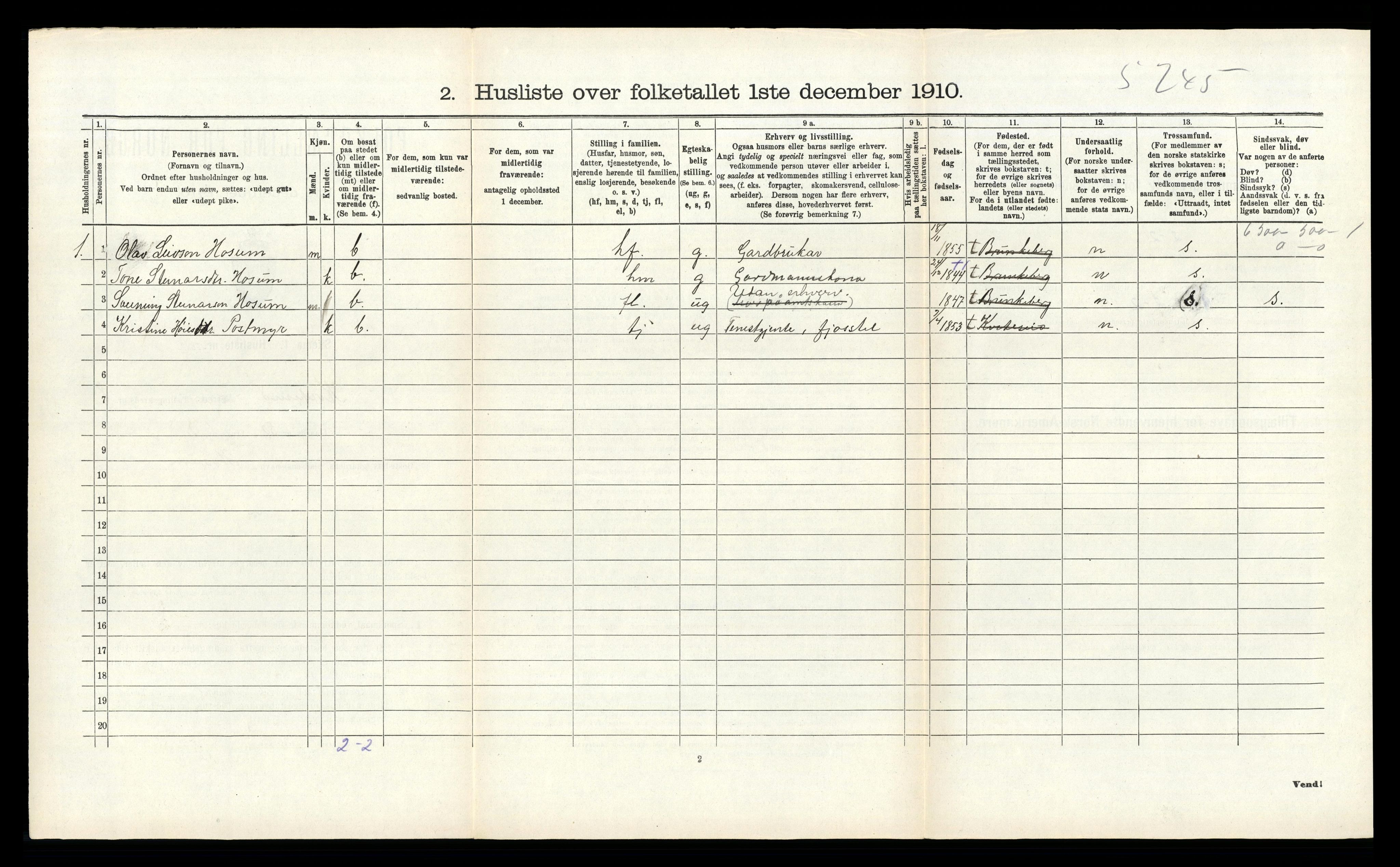 RA, 1910 census for Kviteseid, 1910, p. 793