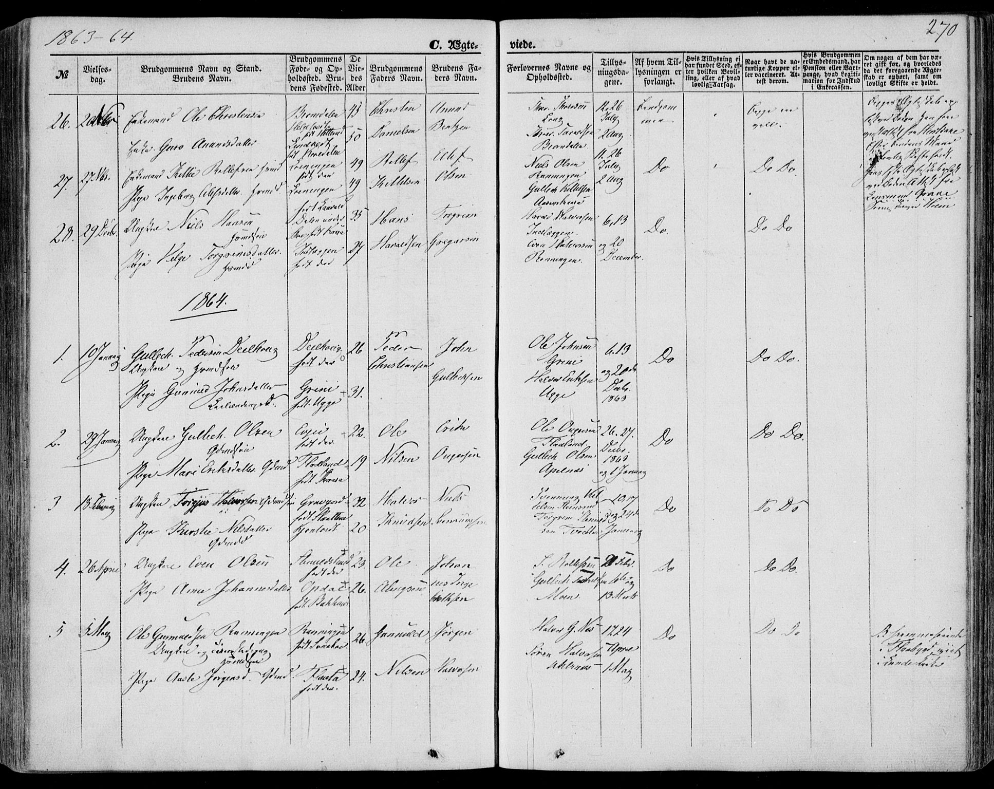 Bø kirkebøker, AV/SAKO-A-257/F/Fa/L0009: Parish register (official) no. 9, 1862-1879, p. 270