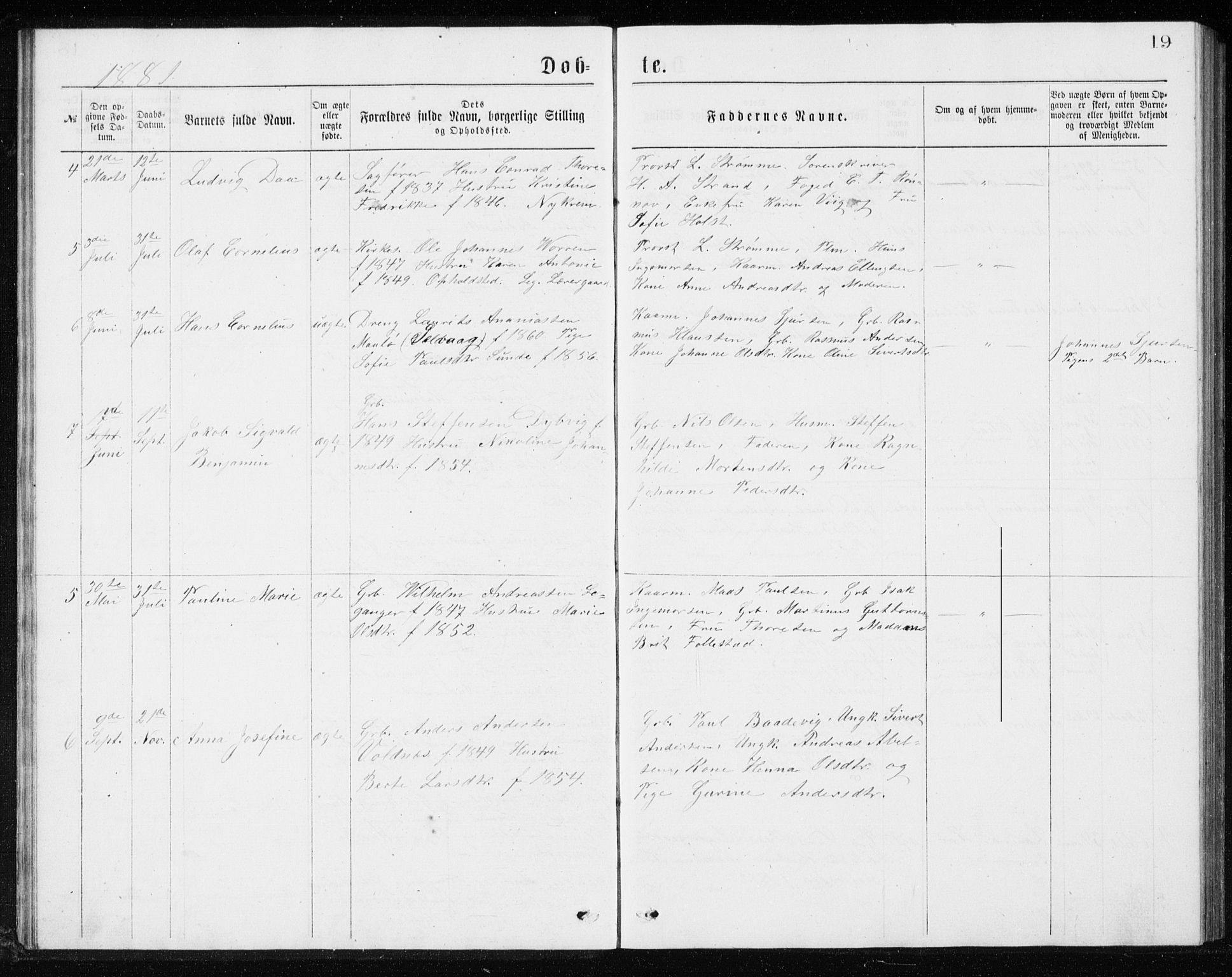Ministerialprotokoller, klokkerbøker og fødselsregistre - Møre og Romsdal, SAT/A-1454/508/L0097: Parish register (copy) no. 508C01, 1873-1897, p. 19