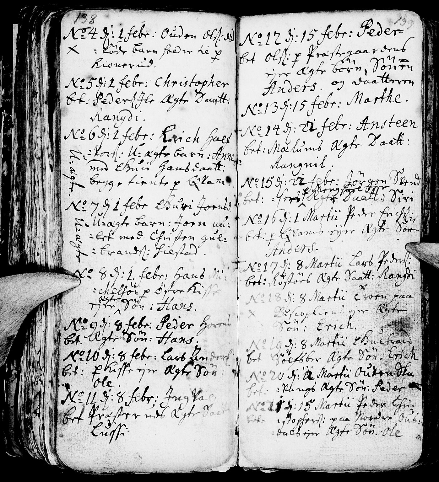 Nes prestekontor, Hedmark, AV/SAH-PREST-020/L/La/L0001: Parish register (copy) no. 1, 1663-1784, p. 138-139